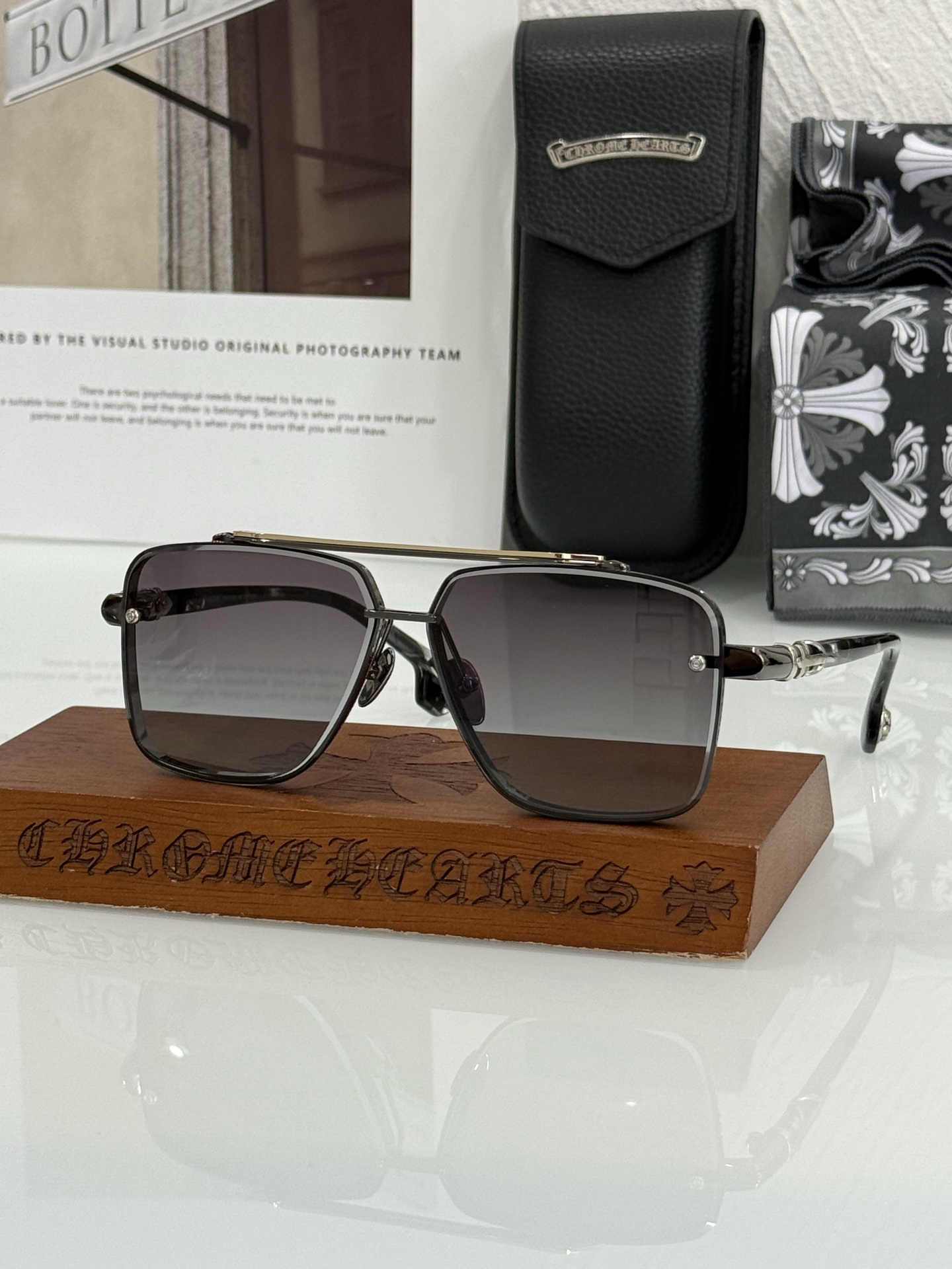 NEW 轻奢款 重量级新品墨镜🕶️硬汉方型设计 CHROME HEART CH8239SIZE：62-1