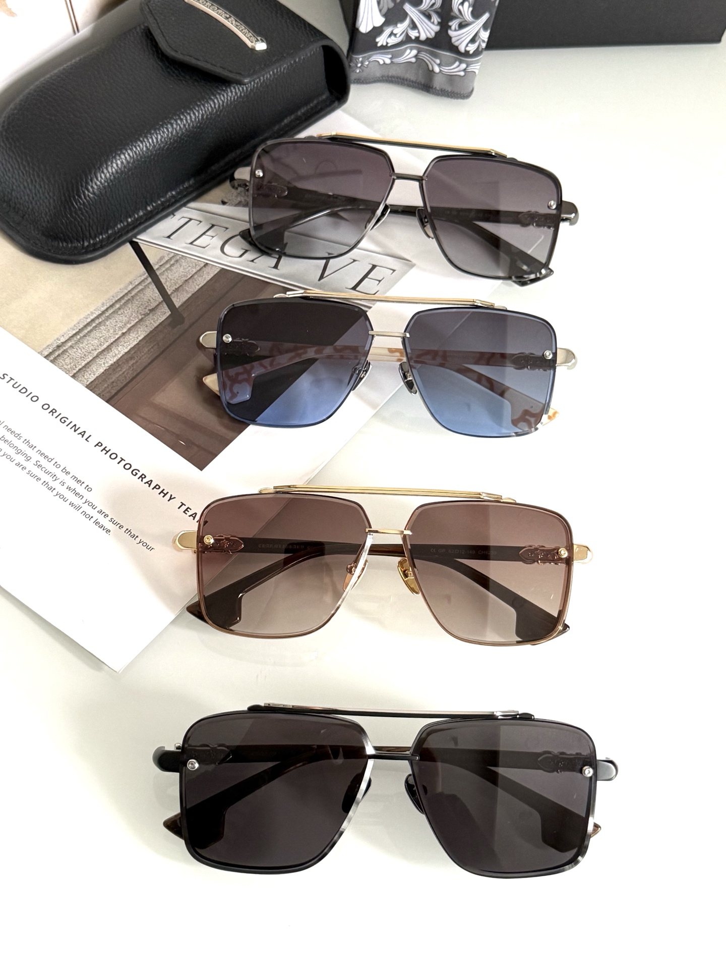 NEW 轻奢款 重量级新品墨镜🕶️硬汉方型设计 CHROME HEART CH8239SIZE：62-1