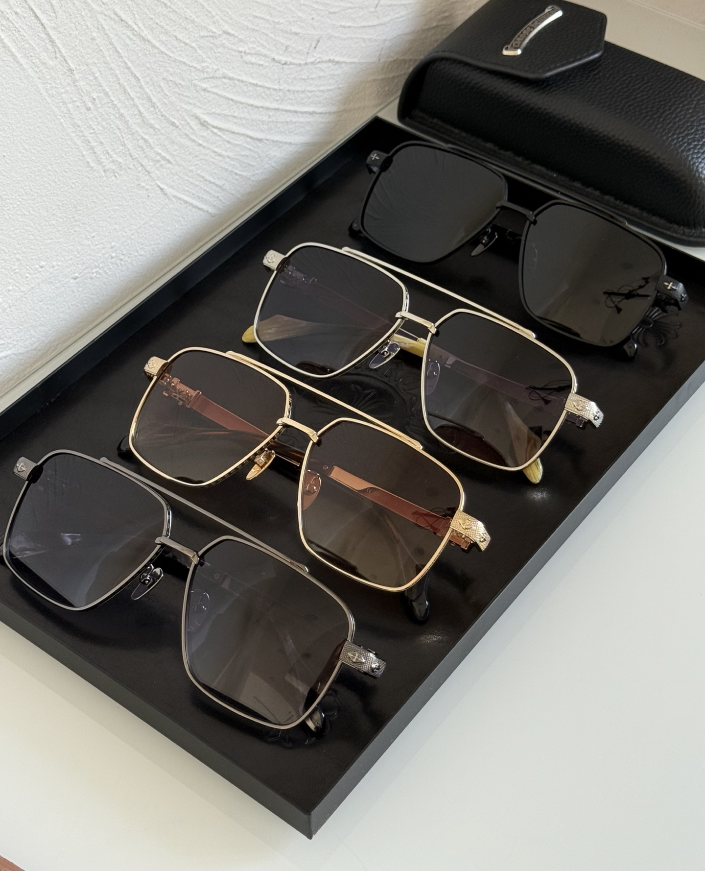 新款太阳镜🕶️ CHROME HEART立体图纹纯钛镜腿 大气时尚CH8309 SIZE：61-15-1
