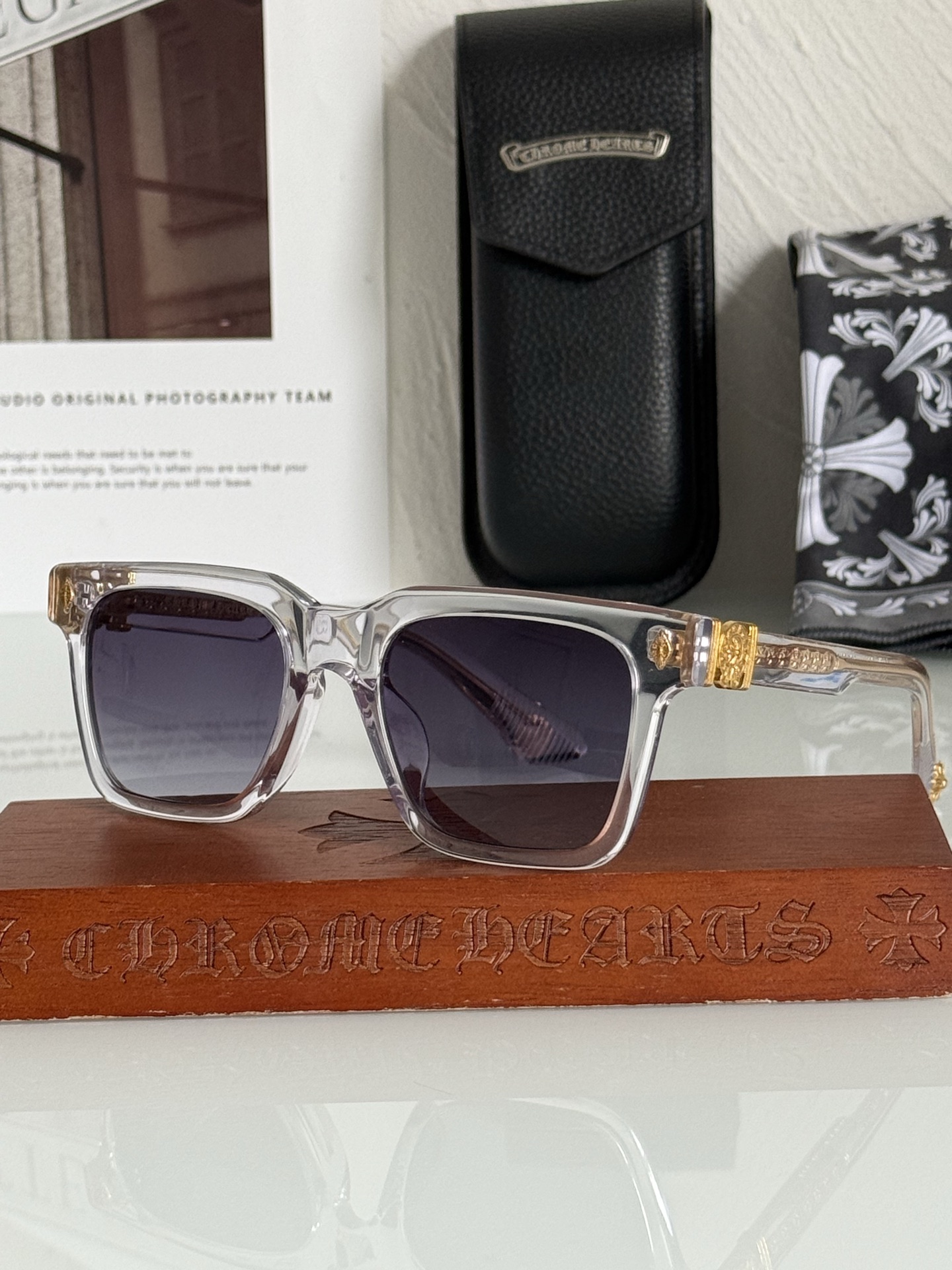 2026抢先版❗️CHROME HEART原版复刻➕蔡司镜片 每副都有独特立编码罕见(马蹄扣)装饰镜腿前