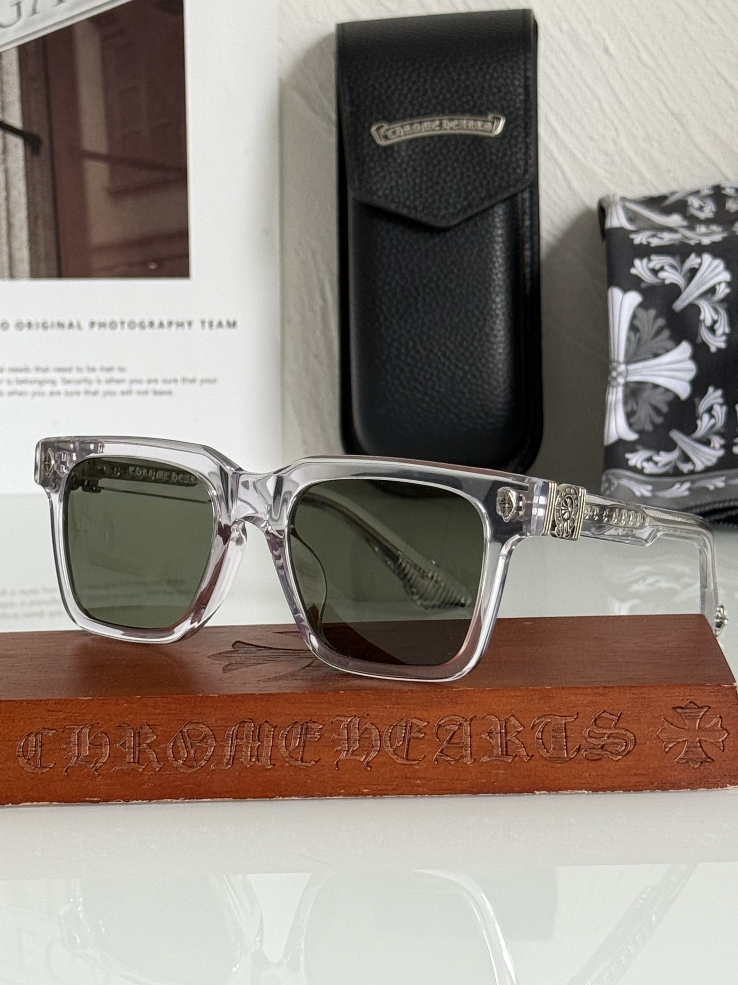 2026抢先版❗️CHROME HEART原版复刻➕蔡司镜片 每副都有独特立编码罕见(马蹄扣)装饰镜腿前