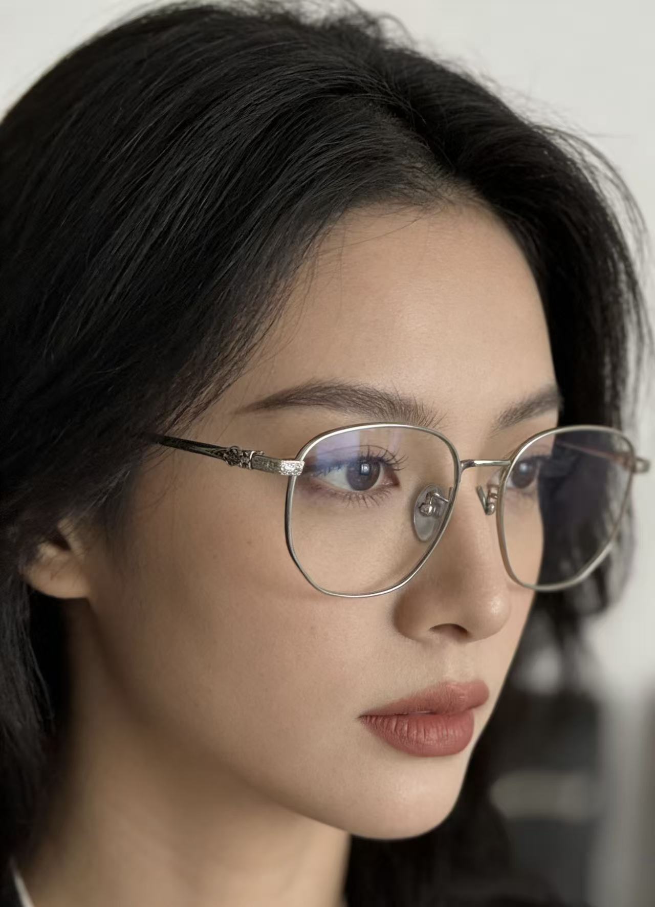 细框金丝边钛架 新款CHROME HEART简单方镜 超级轻CH8157 SIZE:54-18-150