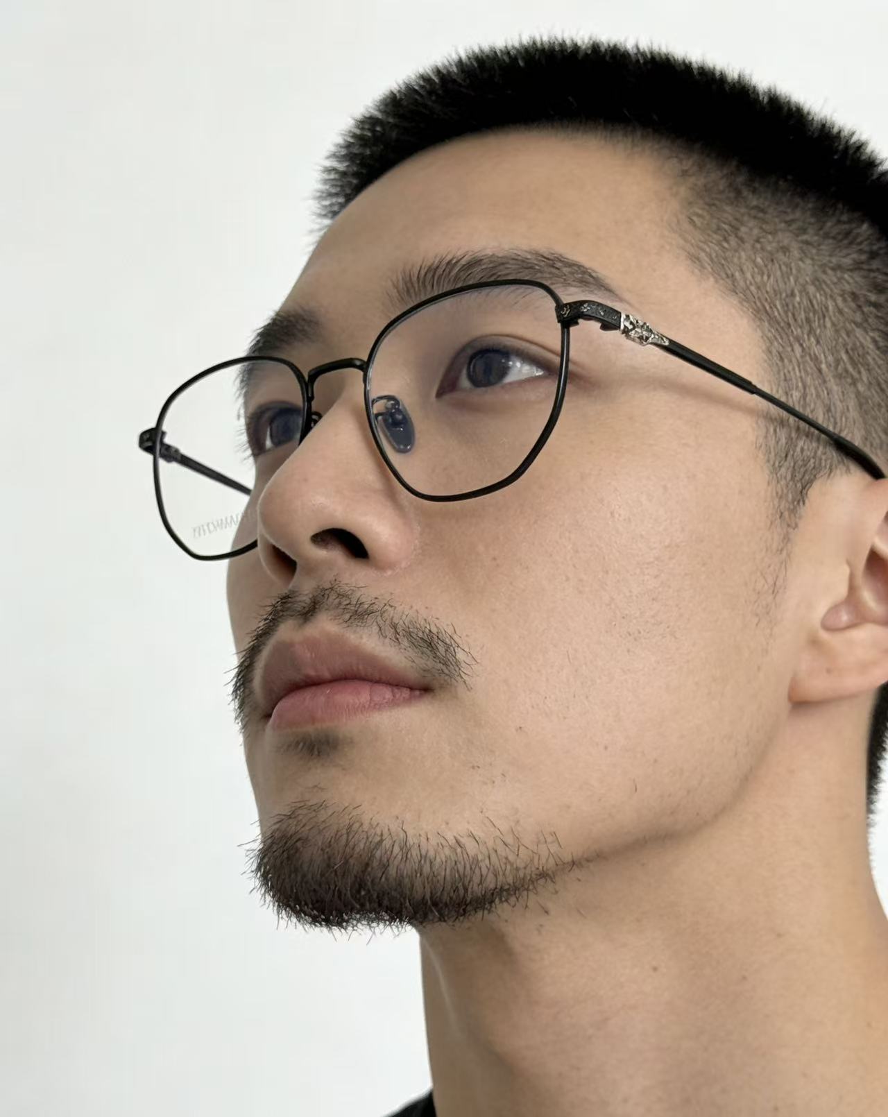 细框金丝边钛架 新款CHROME HEART简单方镜 超级轻CH8157 SIZE:54-18-150