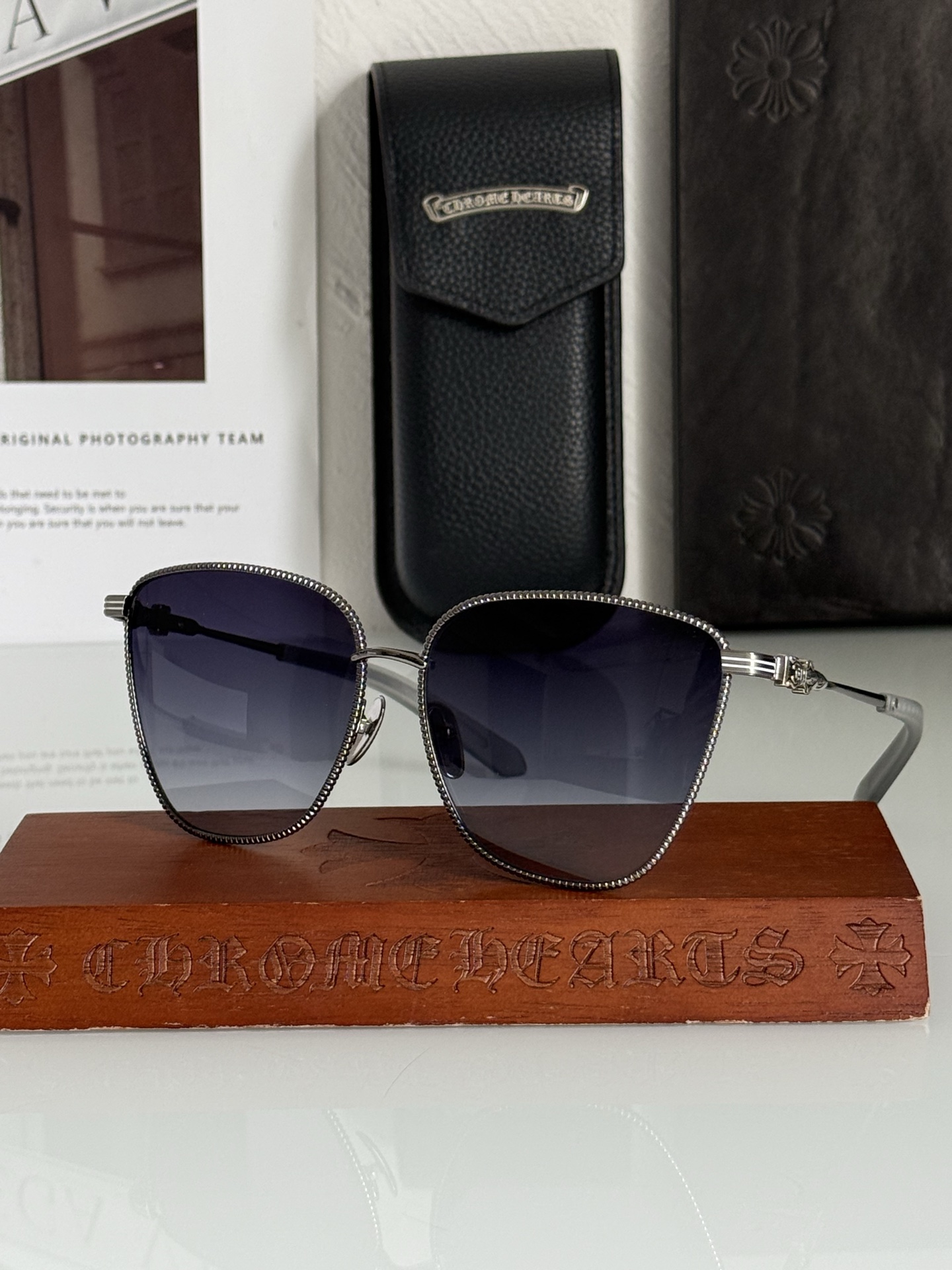 CHROME HEART 猫眼大框时尚感强烈镜框采用麻花编织设计 可配近视太阳镜 CH8104 SIZE