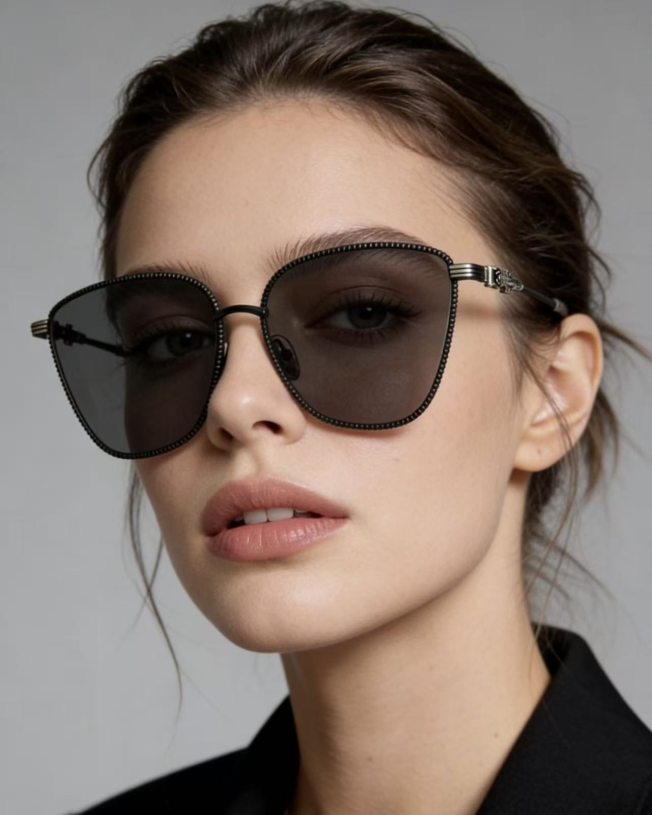 CHROME HEART 猫眼大框时尚感强烈镜框采用麻花编织设计 可配近视太阳镜 CH8104 SIZE