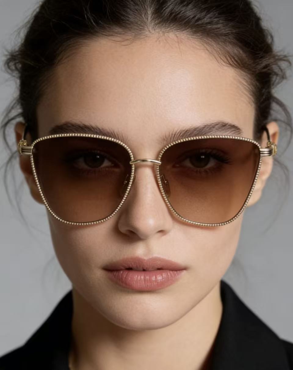 CHROME HEART 猫眼大框时尚感强烈镜框采用麻花编织设计 可配近视太阳镜 CH8104 SIZE