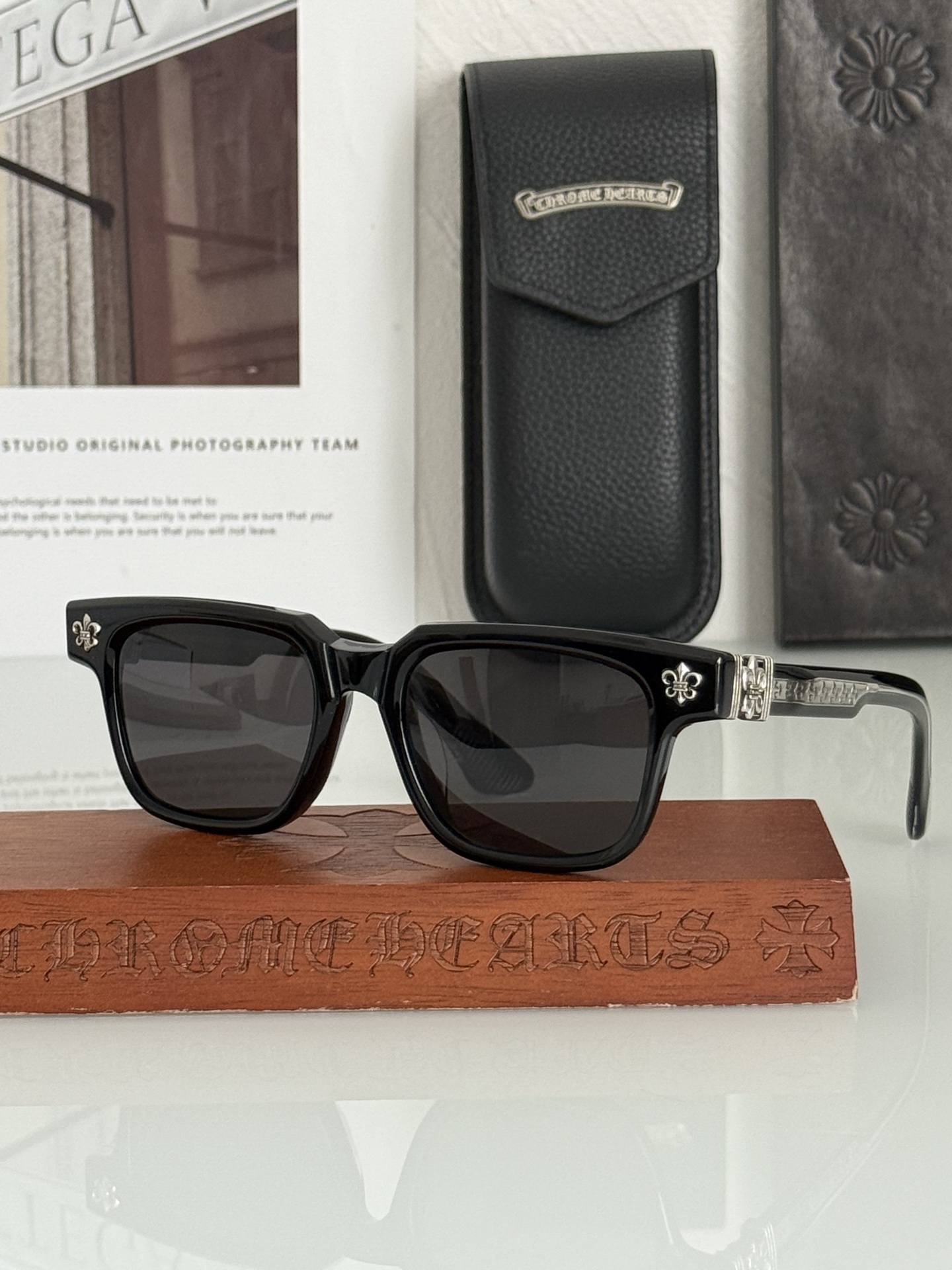 新款首发 厚料手工板材CHROME HEART 童军花内镶嵌 精雕立体LOGO 高端完美CH8349 S