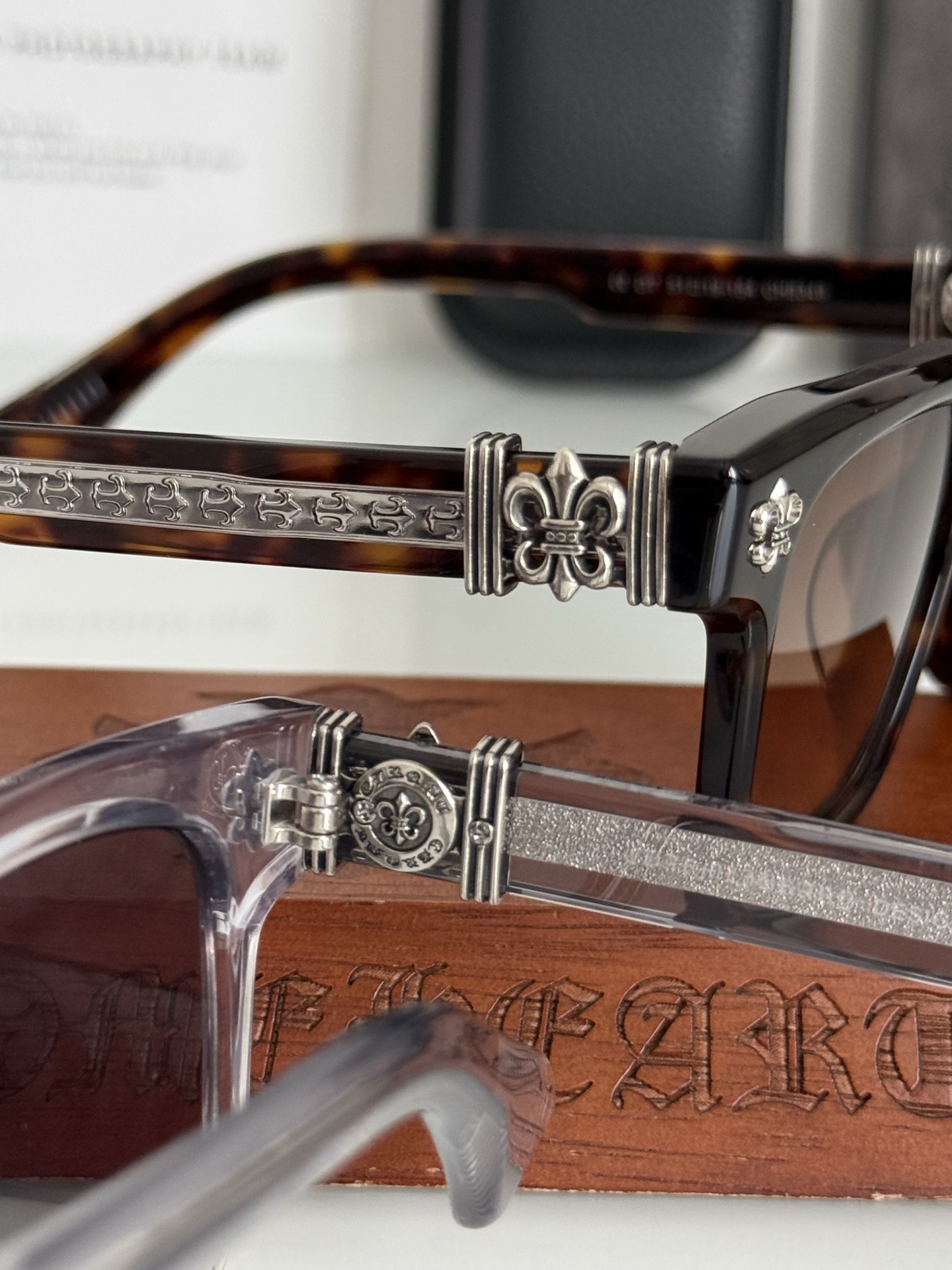 新款首发 厚料手工板材CHROME HEART 童军花内镶嵌 精雕立体LOGO 高端完美CH8349 S