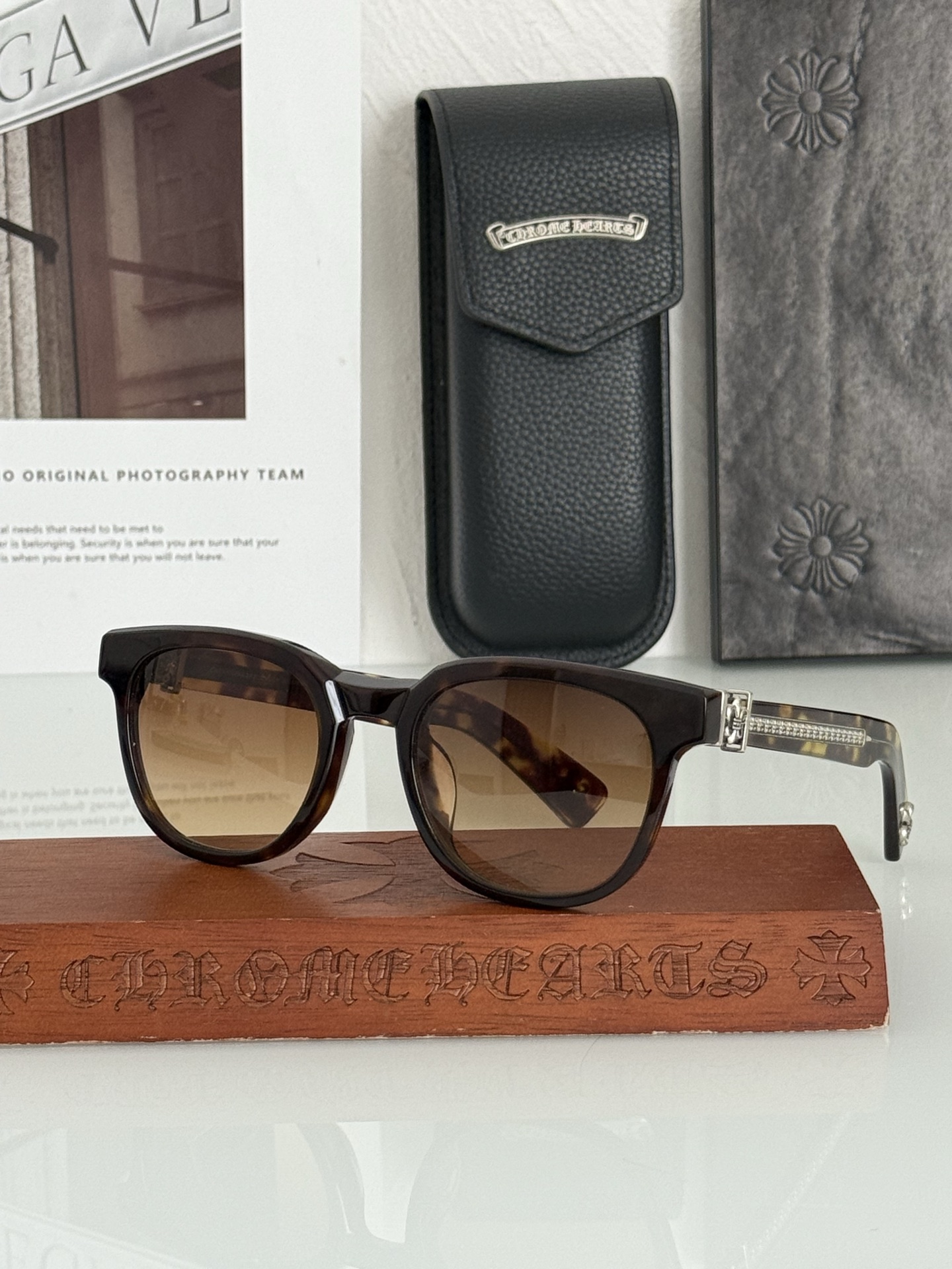 原版最新款！CHROME HEART今年必入太阳镜🕶️ 进口厚板料切割 板面立体干净 精致克罗心五金件点