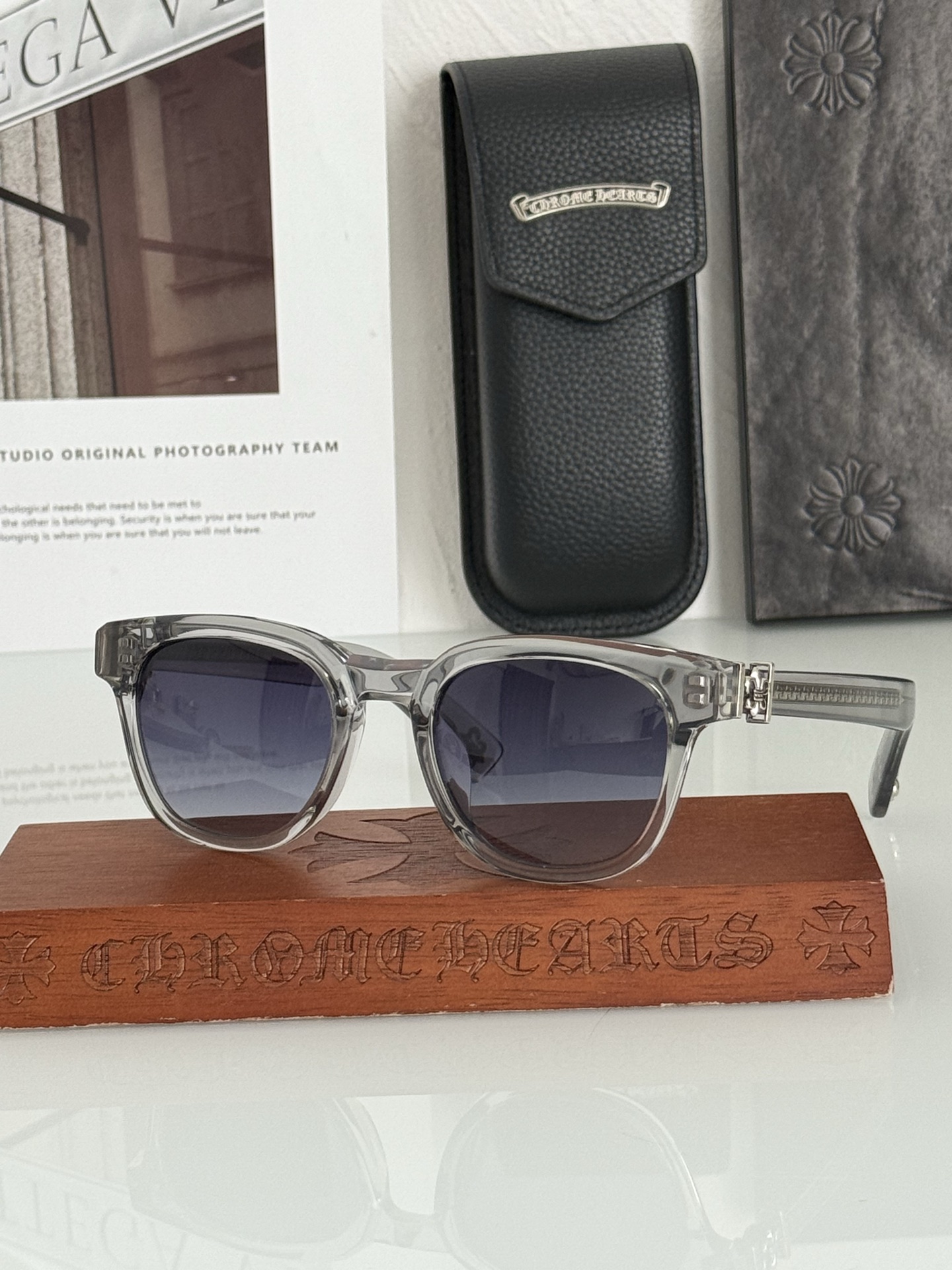 原版最新款！CHROME HEART今年必入太阳镜🕶️ 进口厚板料切割 板面立体干净 精致克罗心五金件点