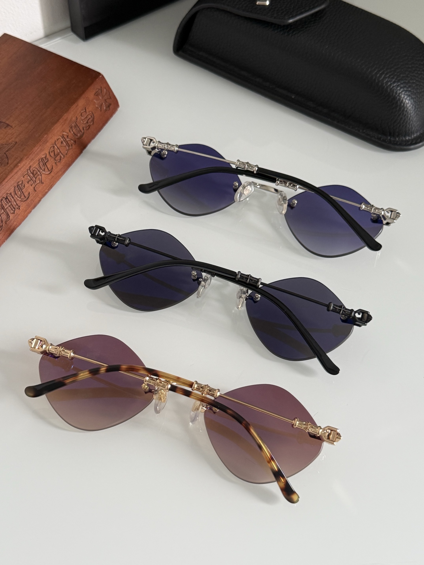 三角形独家首发！特定款！风靡全网经典复古小框太阳镜 CHROME HEARTCH8275 SIZE:56