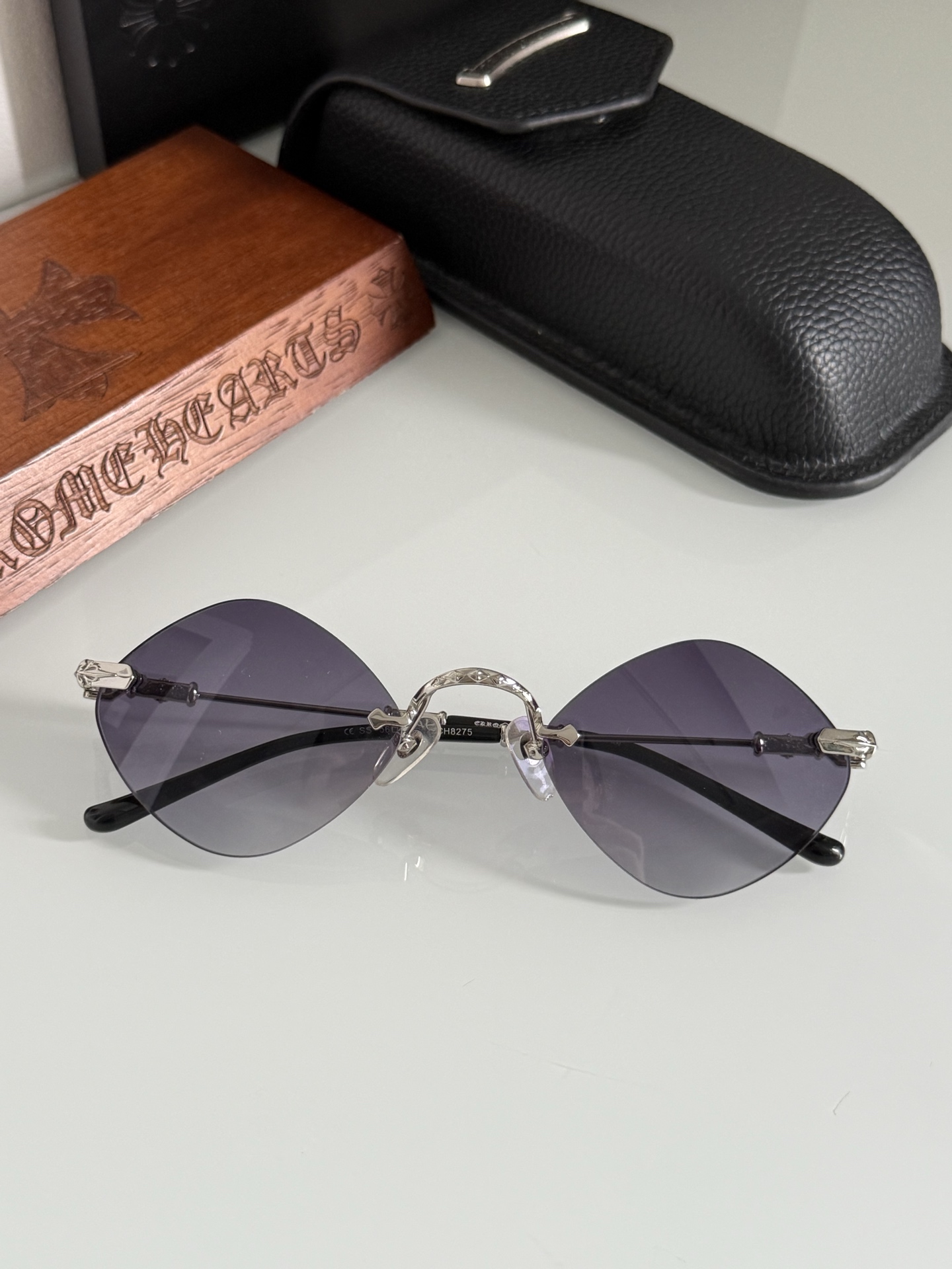 三角形独家首发！特定款！风靡全网经典复古小框太阳镜 CHROME HEARTCH8275 SIZE:56