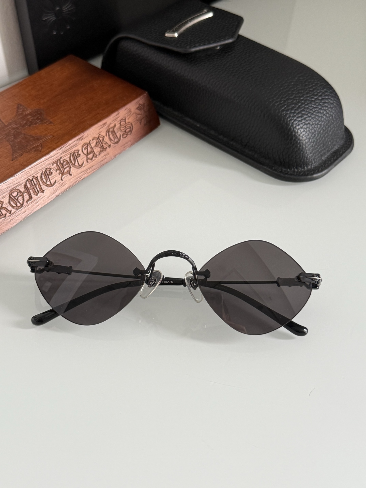 三角形独家首发！特定款！风靡全网经典复古小框太阳镜 CHROME HEARTCH8275 SIZE:56