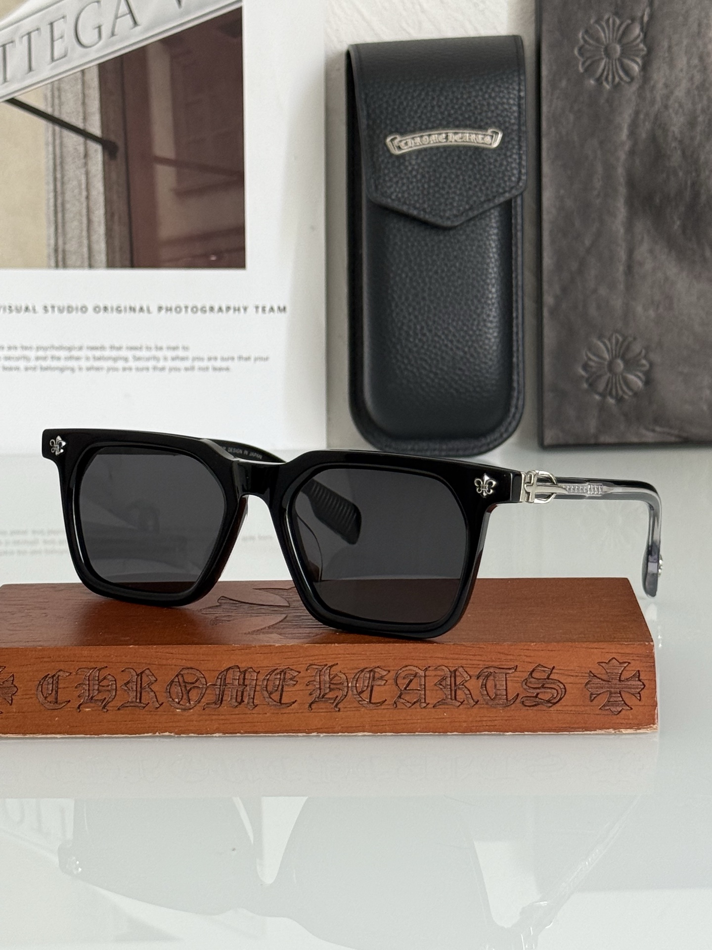 偏光墨镜➰CHROME HEART顶级板材手工打磨抛光而成 立体配饰logo彰显品质 CH8266 SI