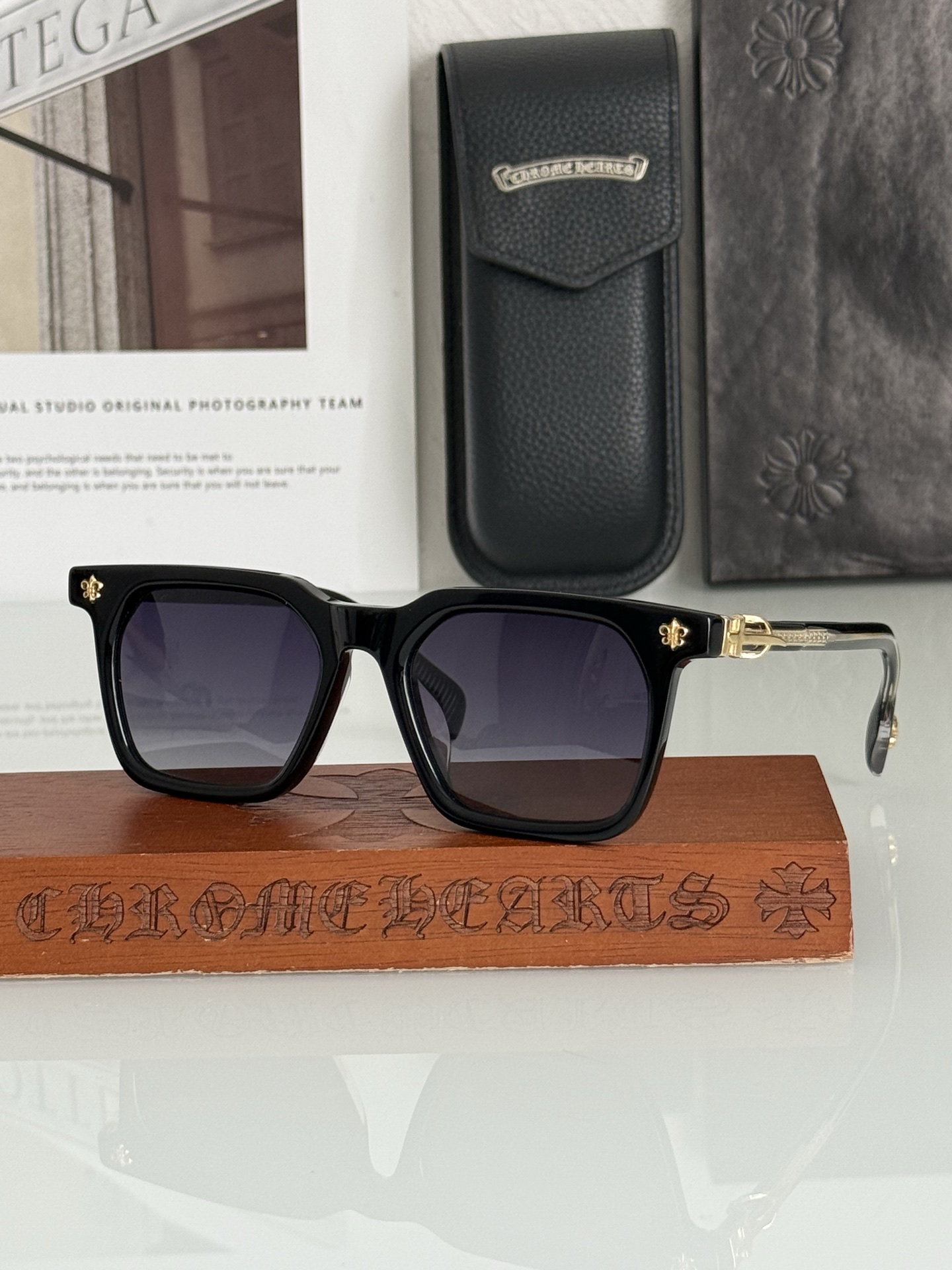 偏光墨镜➰CHROME HEART顶级板材手工打磨抛光而成 立体配饰logo彰显品质 CH8266 SI