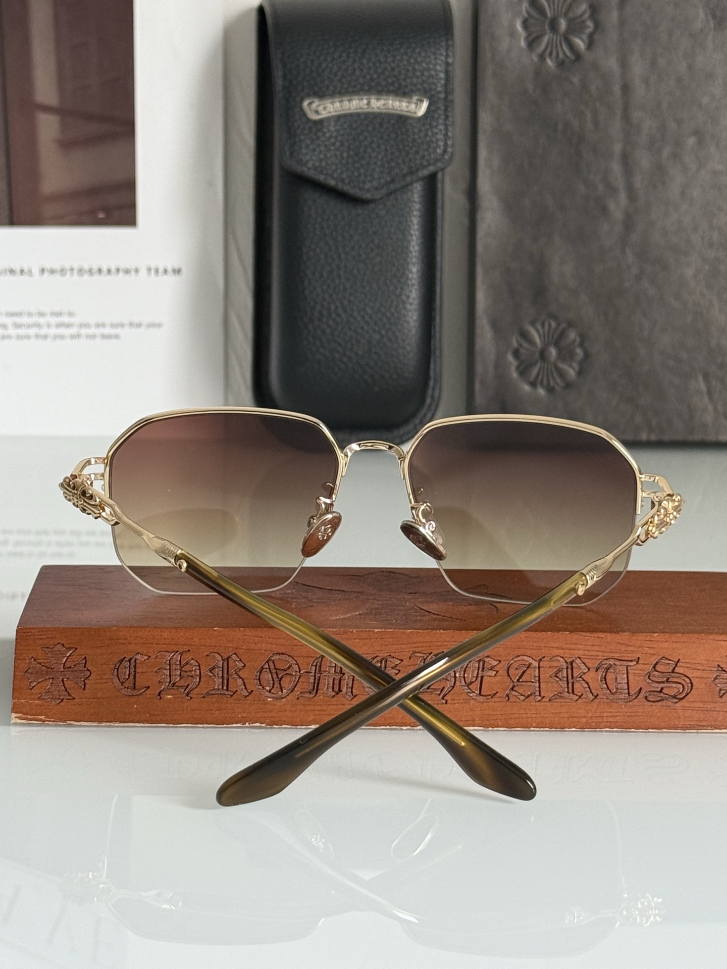 新款太阳镜 独家首发CHROME HEART 精致镂空图纹 高品质CH8154  SIZE:56口16-