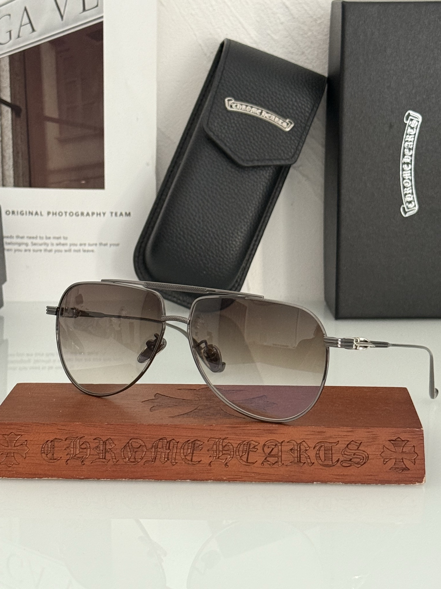 新款蛤蟆太阳镜 复古时尚CHROME HEARTCH8171 SIZE:61-12-150
