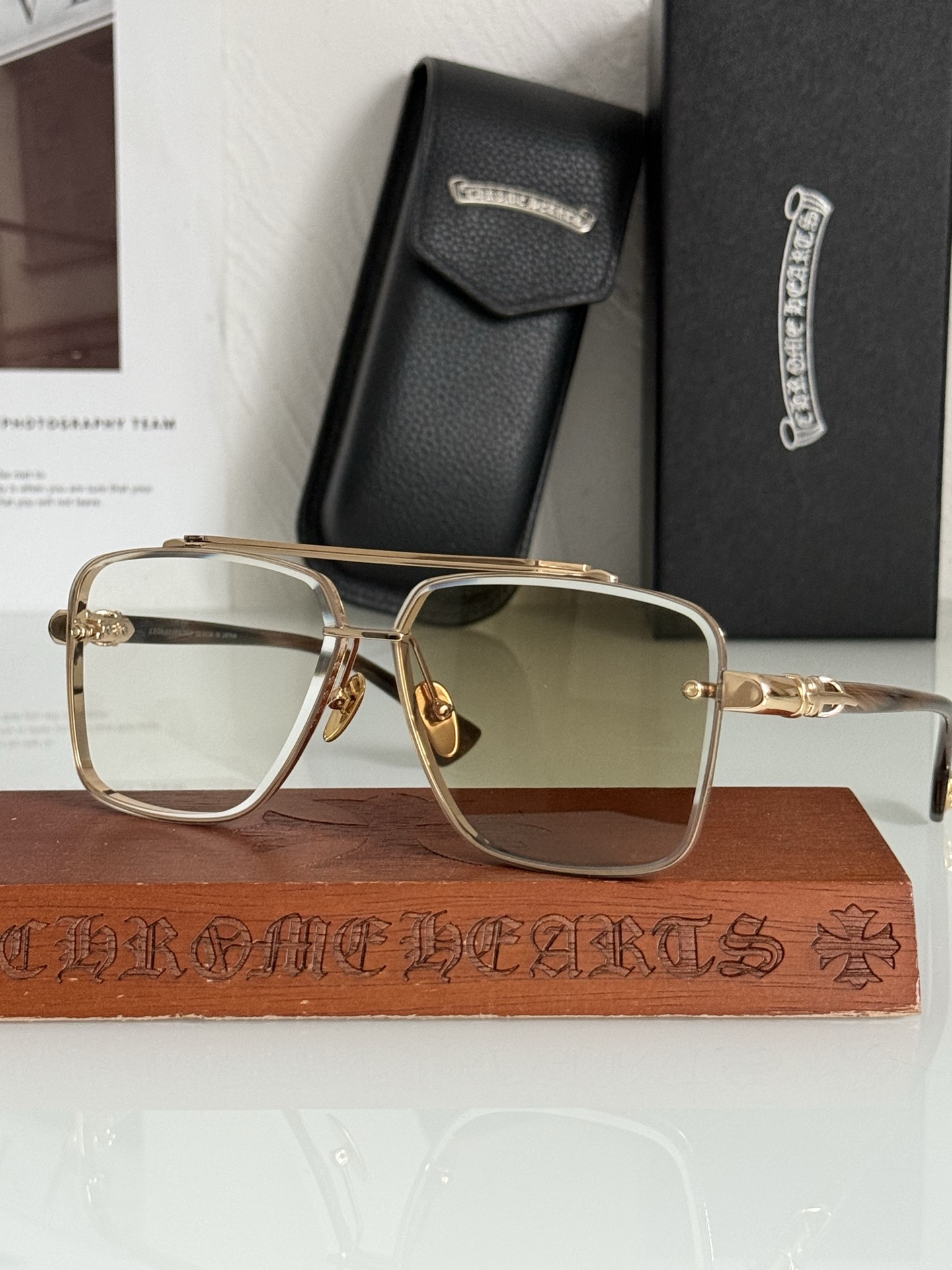 NEW 轻奢款 重量级新品🕶️变色太阳镜硬汉方型设计 CHROME HEART CH8239SIZE：6