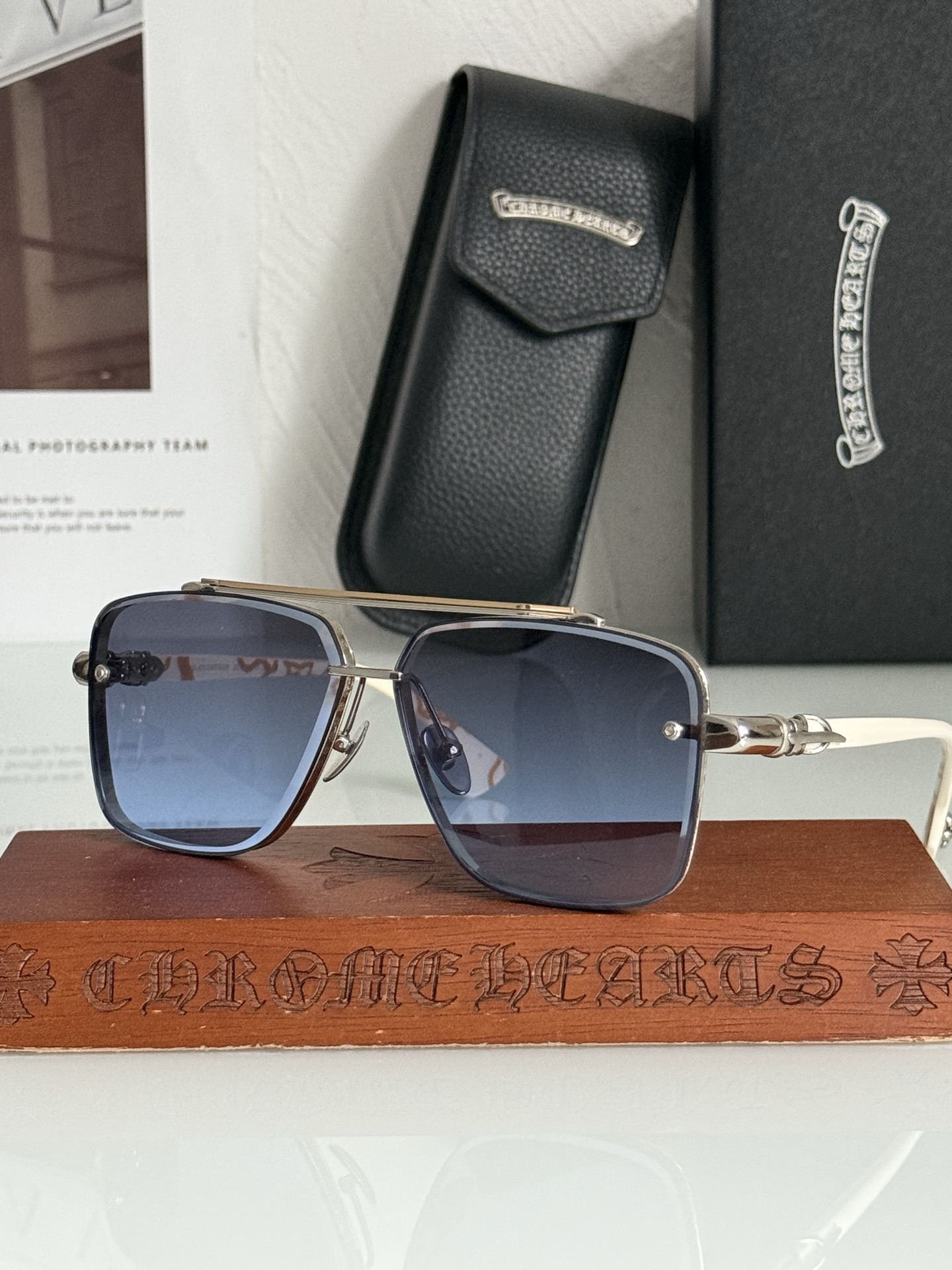 NEW 轻奢款 重量级新品🕶️变色太阳镜硬汉方型设计 CHROME HEART CH8239SIZE：6