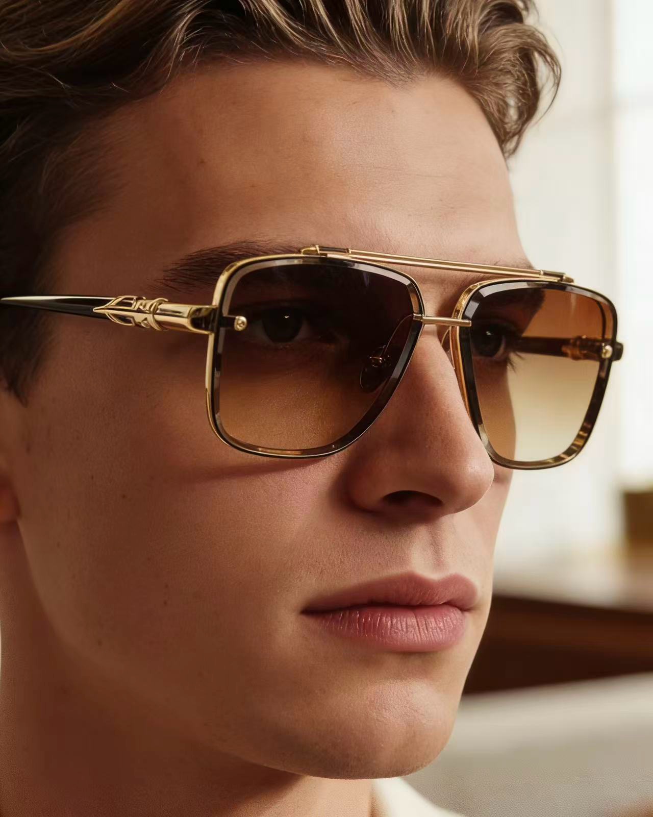 NEW 轻奢款 重量级新品🕶️变色太阳镜硬汉方型设计 CHROME HEART CH8239SIZE：6