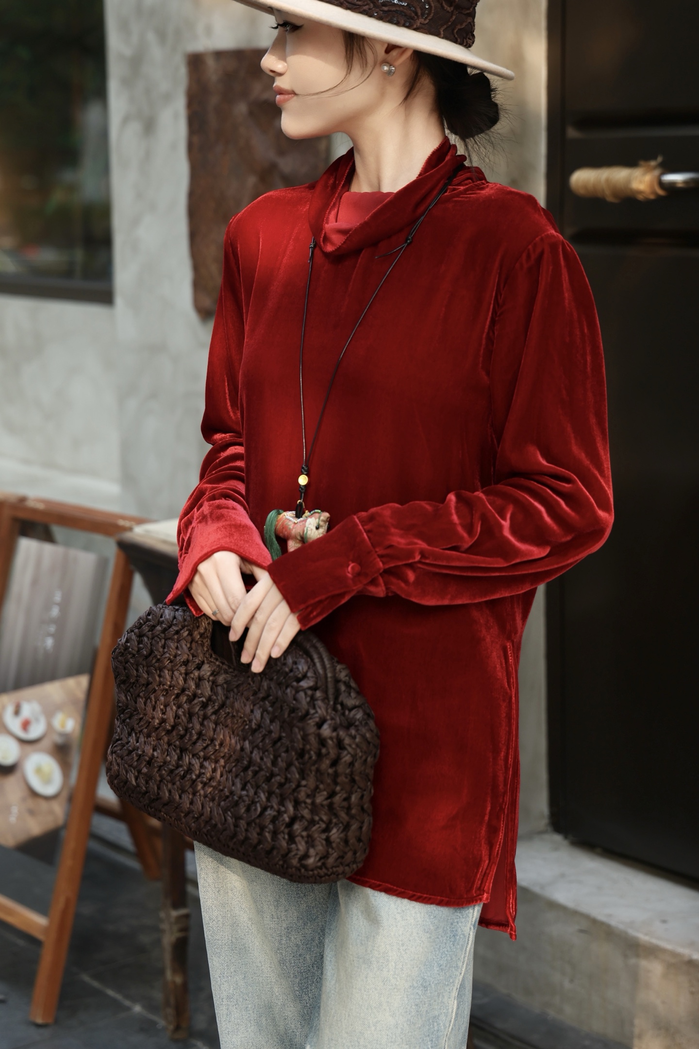Elegant Silk Velvet Top: Versatile, High-Quality, and Comfortable Blouse