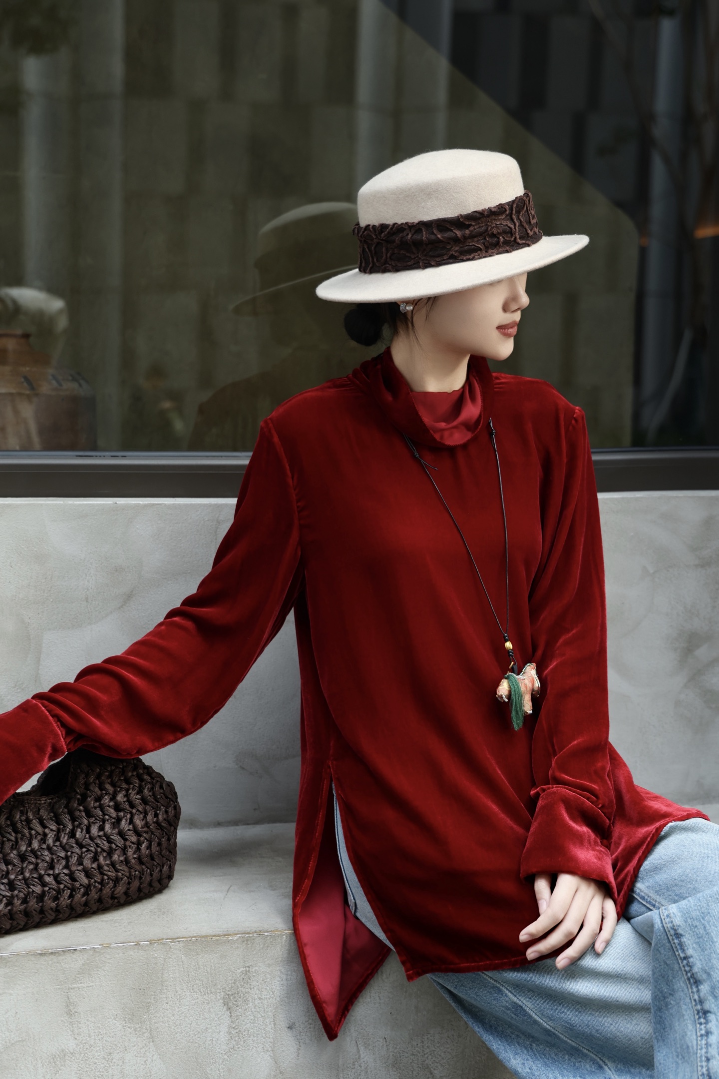 Elegant Silk Velvet Top: Versatile, High-Quality, and Comfortable Blouse 4 i1765162017384 698 0 2