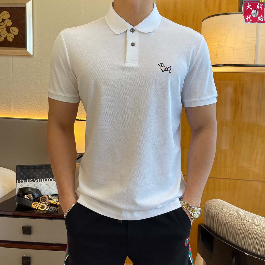 Thom Browne Kleidung Polo T-Shirt Baumwolle Frühling/Sommer Kollektion Fashion Kurzarm