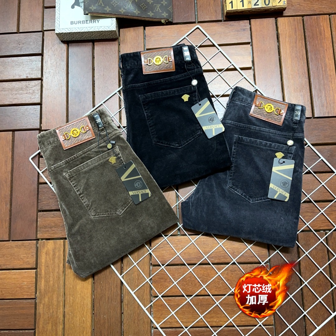 🐂 🌟 Versace范思哲🌟 爆款灯芯绒 🔥 新款新品 专柜有售 实体店极品灯芯绒加厚休闲裤西裤🐂专柜