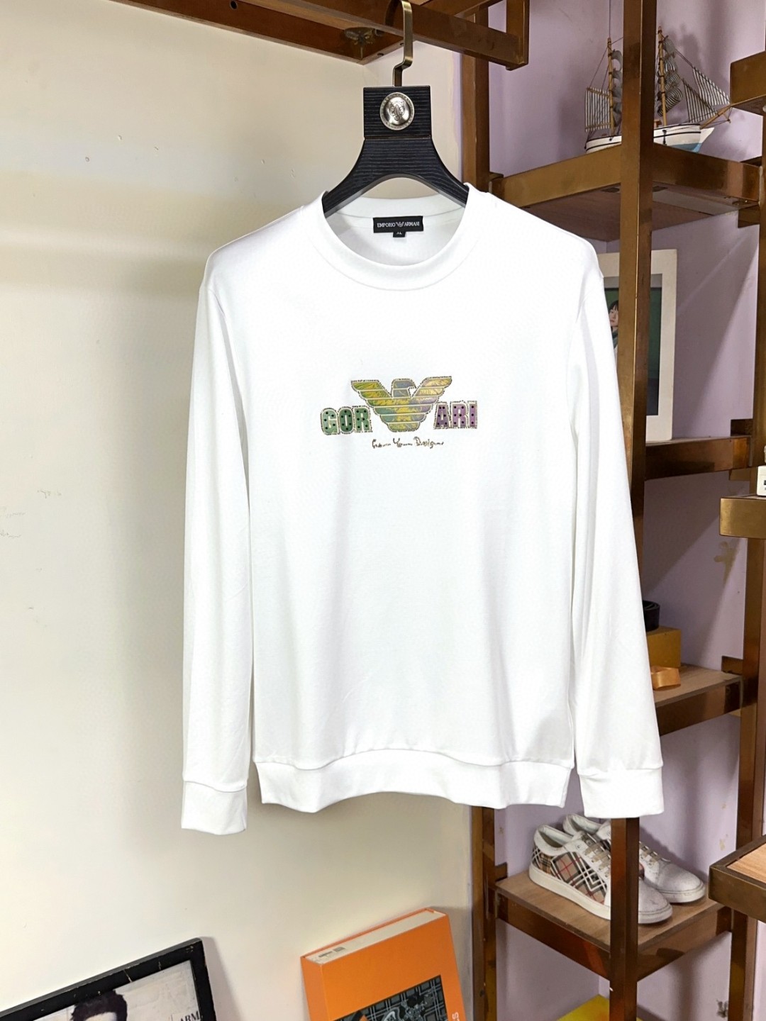  🐮Armani 阿玛尼 休闲圆领款时尚百搭卫衣，独家定制纯棉380克、科技面料，定制原版螺纹，档次极高