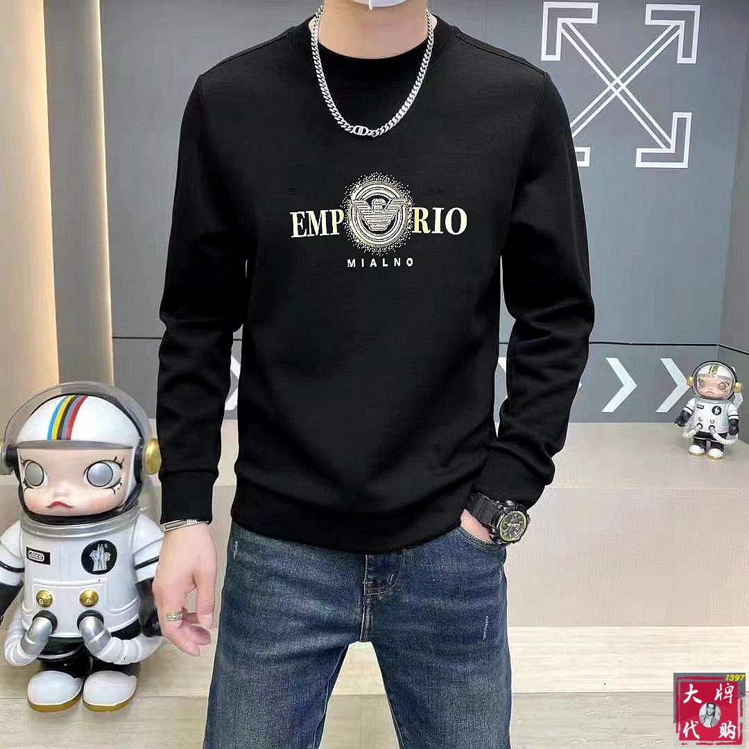  🐮Armani 阿玛尼 休闲圆领款时尚百搭卫衣，独家定制纯棉380克、科技面料，定制原版螺纹，档次极高