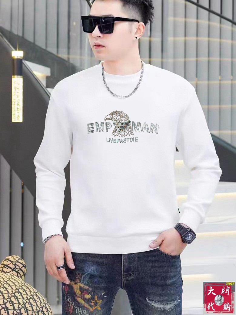  🐮Armani 阿玛尼 休闲圆领款时尚百搭卫衣，独家定制纯棉380克、科技面料，定制原版螺纹，档次极高