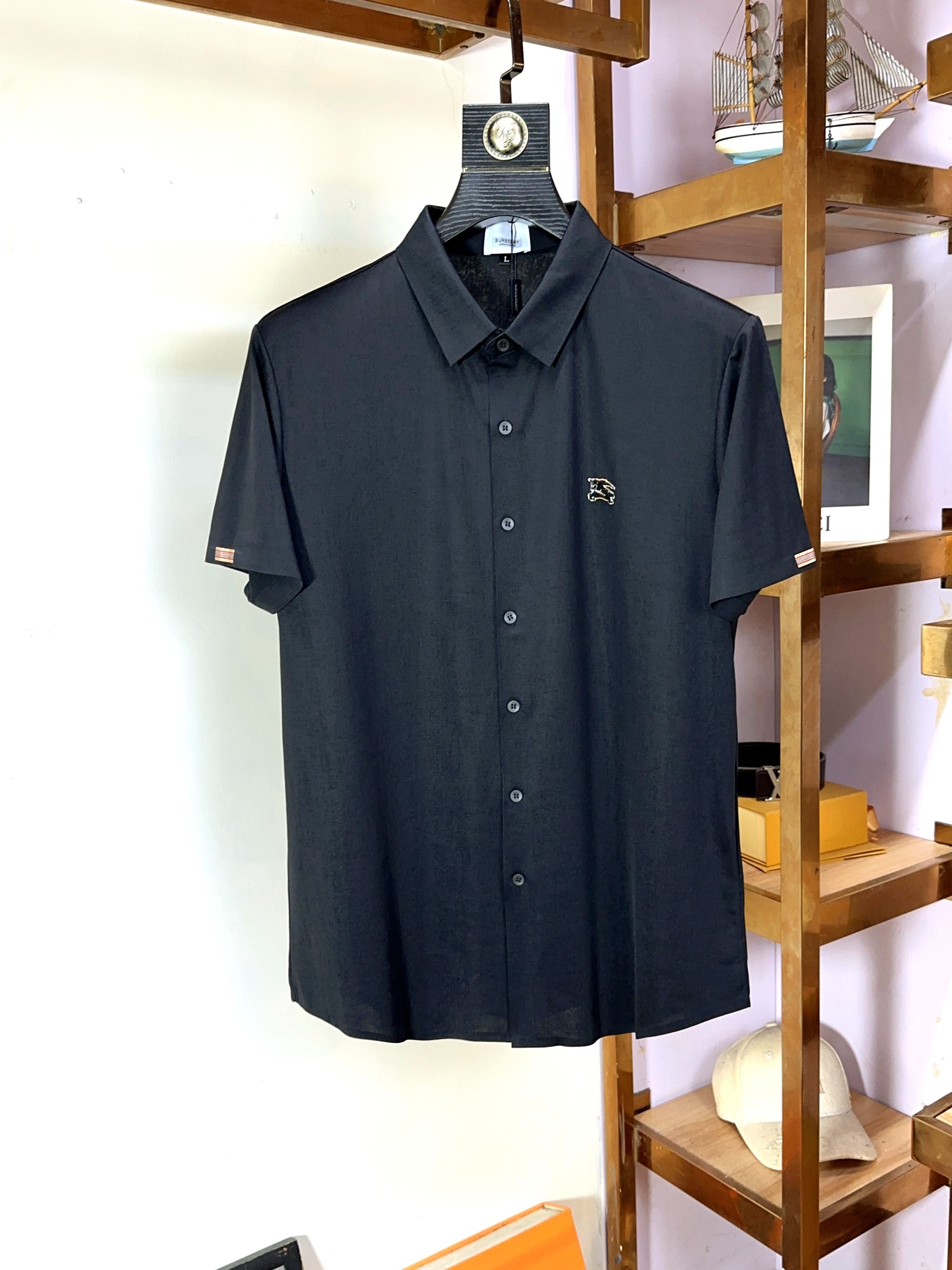  🌟 Burberry 巴宝莉 🔥 🔥胖哥福音4XL可穿200斤🔥全品全品相订单商务休闲翻领短袖 🔥 让