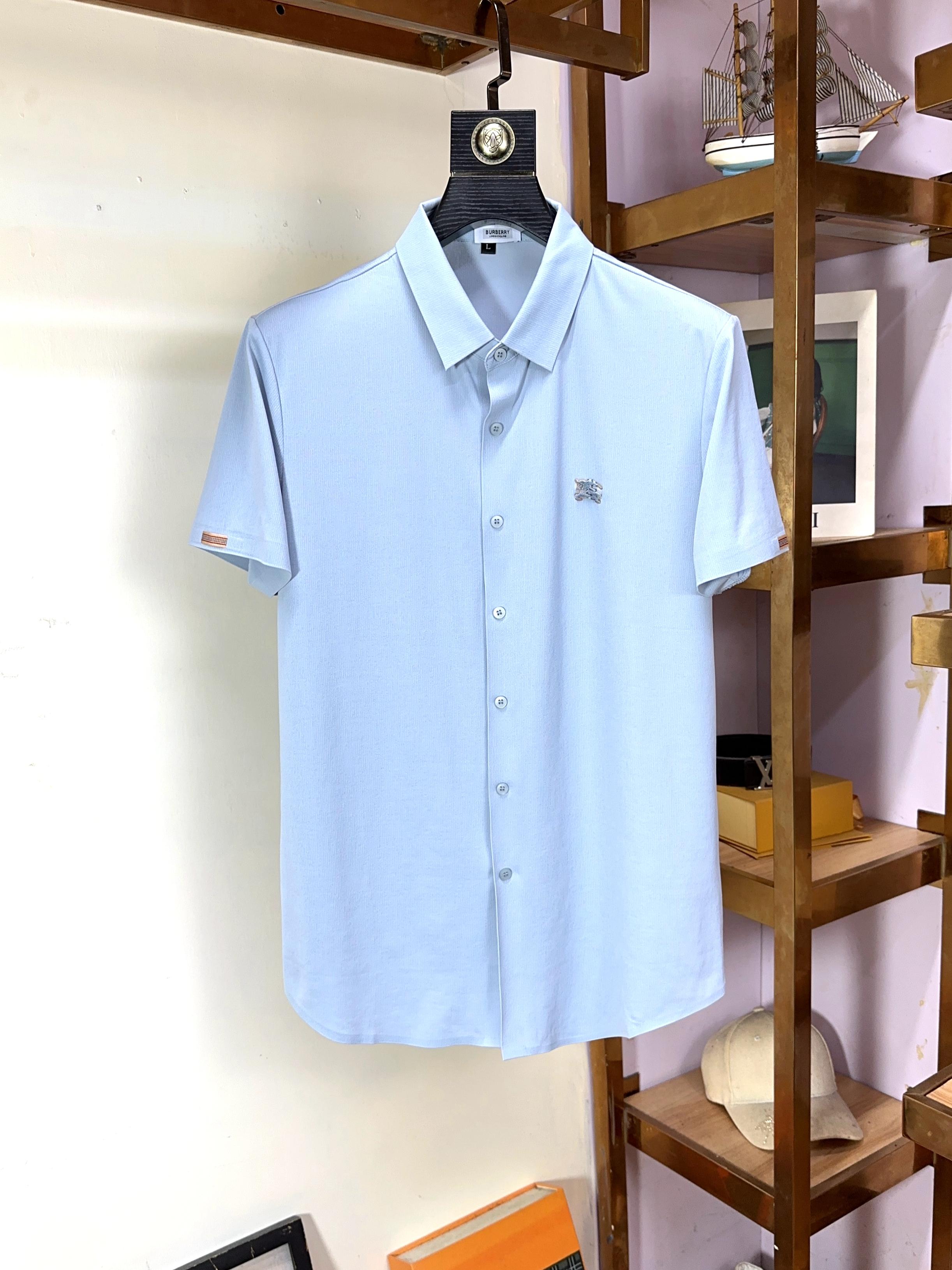  🌟 Burberry 巴宝莉 🔥 🔥胖哥福音4XL可穿200斤🔥全品全品相订单商务休闲翻领短袖 🔥 让