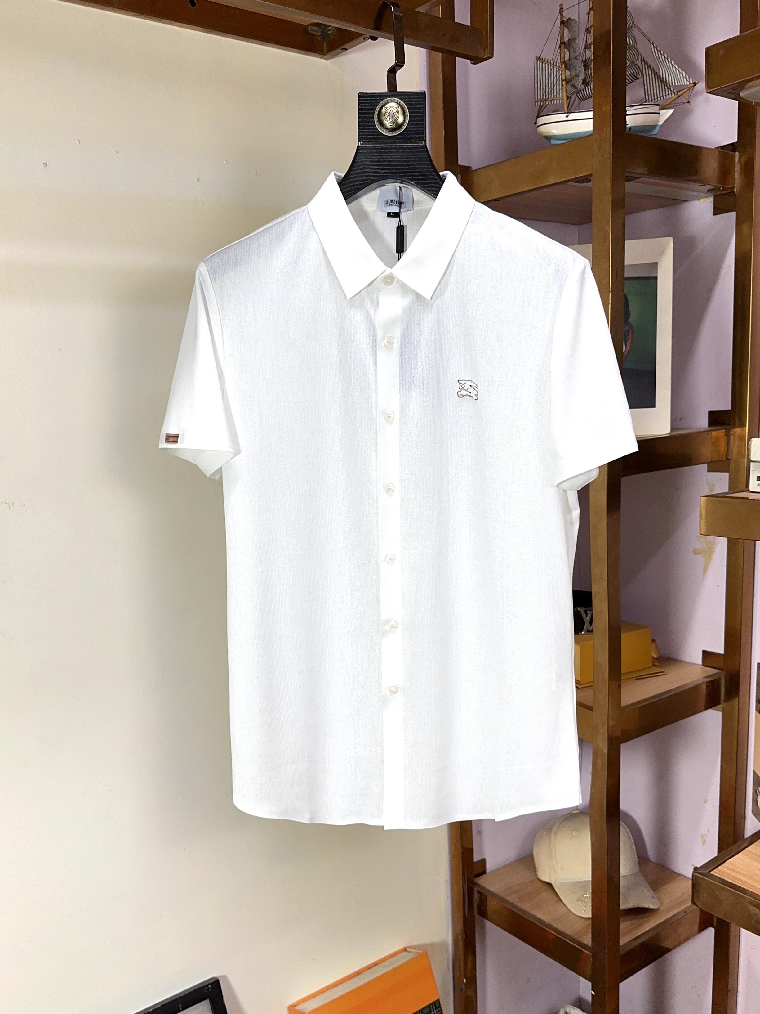  🌟 Burberry 巴宝莉 🔥 🔥胖哥福音4XL可穿200斤🔥全品全品相订单商务休闲翻领短袖 🔥 让