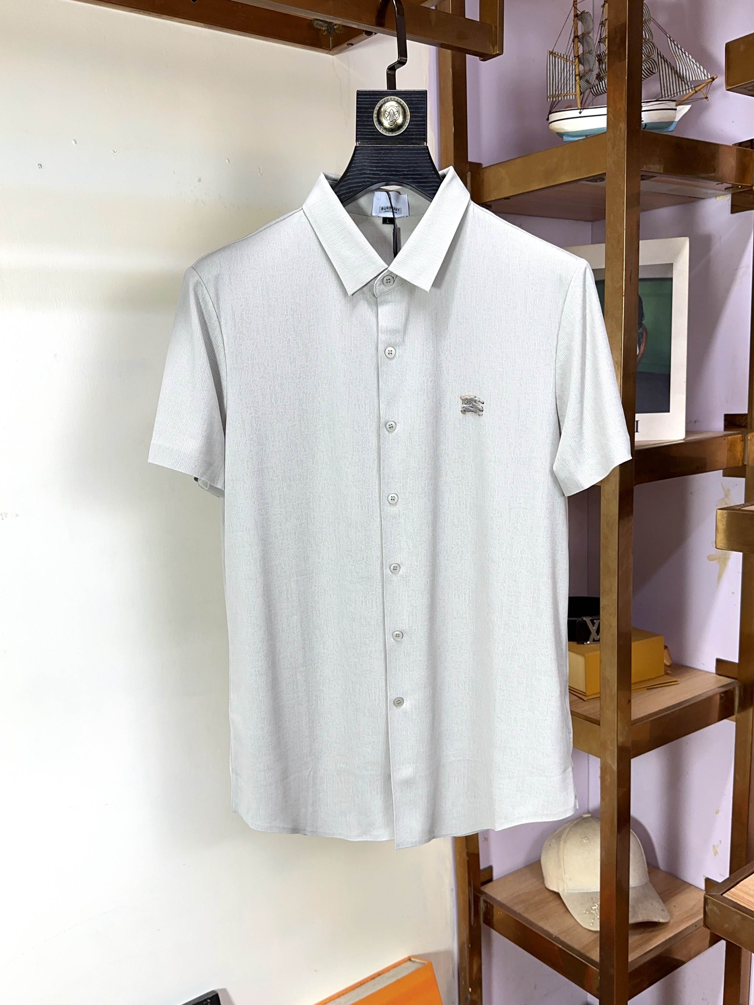  🌟 Burberry 巴宝莉 🔥 🔥胖哥福音4XL可穿200斤🔥全品全品相订单商务休闲翻领短袖 🔥 让