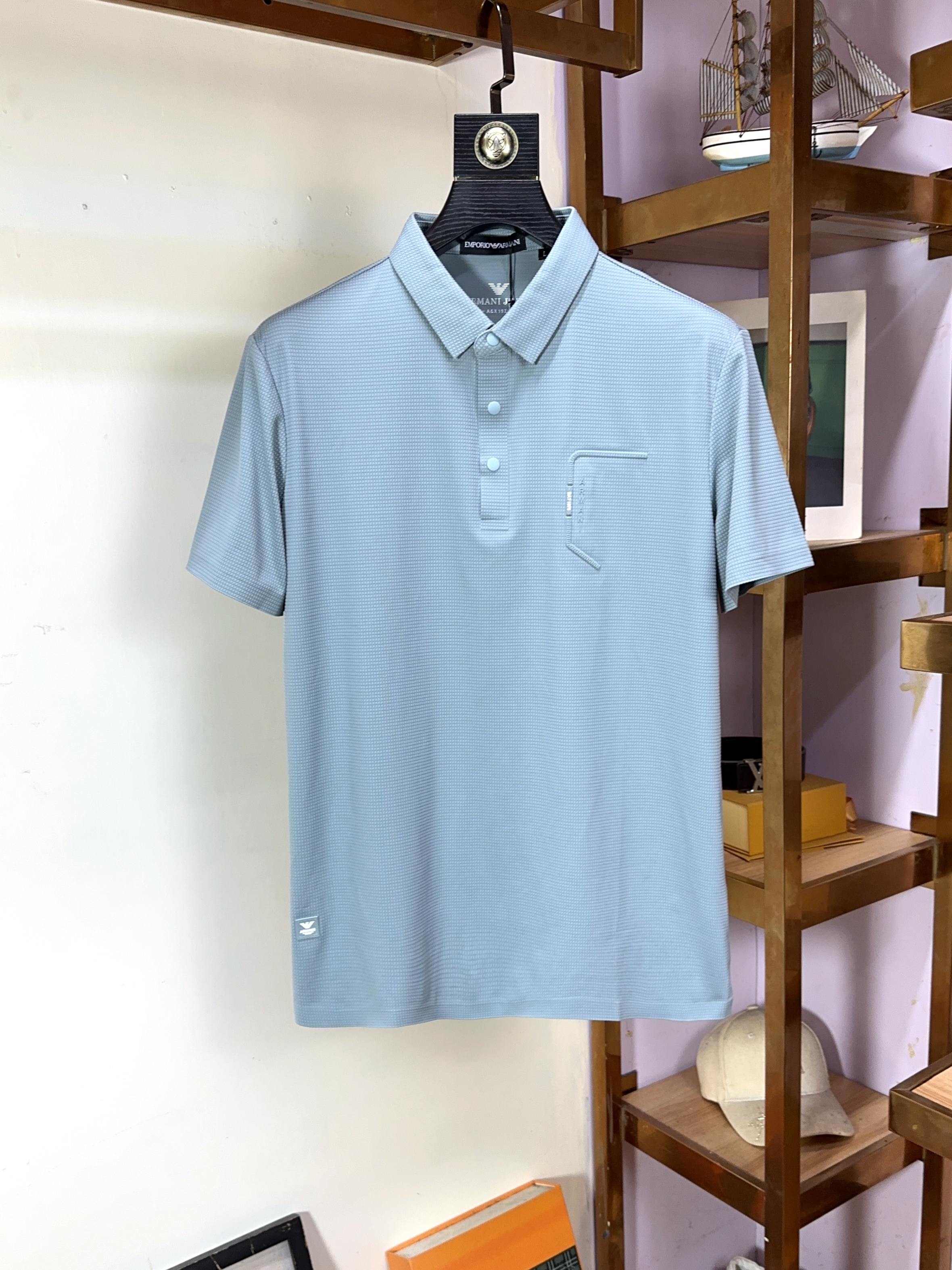  🌟 Armani 阿玛尼 🔥 🔥胖哥福音4XL可穿200斤🔥全品全品相订单商务休闲翻领短袖 🔥 让整体