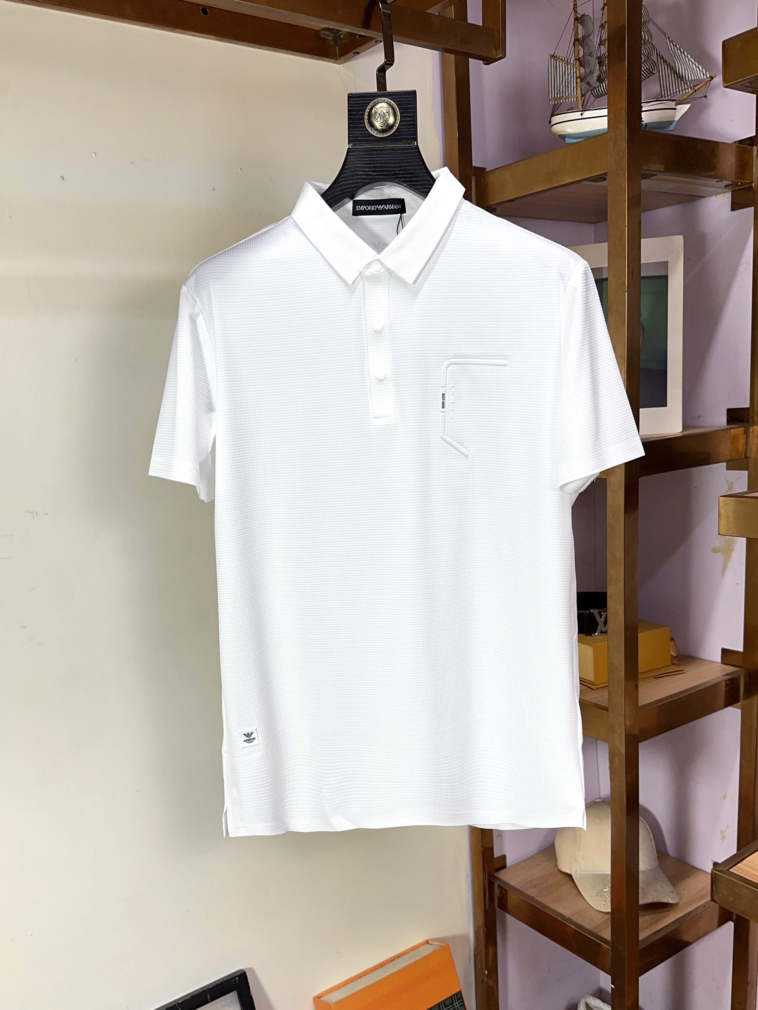  🌟 Armani 阿玛尼 🔥 🔥胖哥福音4XL可穿200斤🔥全品全品相订单商务休闲翻领短袖 🔥 让整体