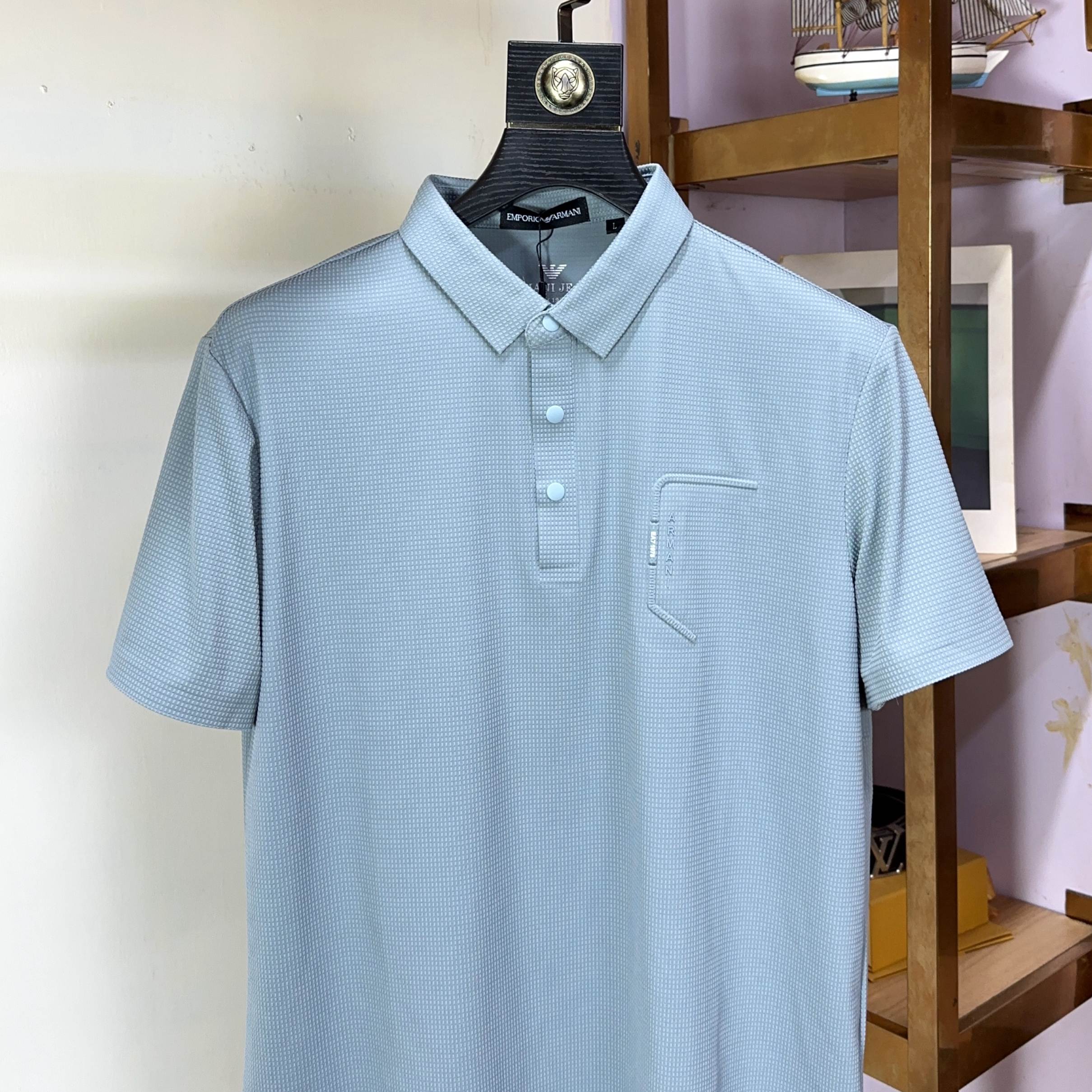  🌟 Armani 阿玛尼 🔥 🔥胖哥福音4XL可穿200斤🔥全品全品相订单商务休闲翻领短袖 🔥 让整体