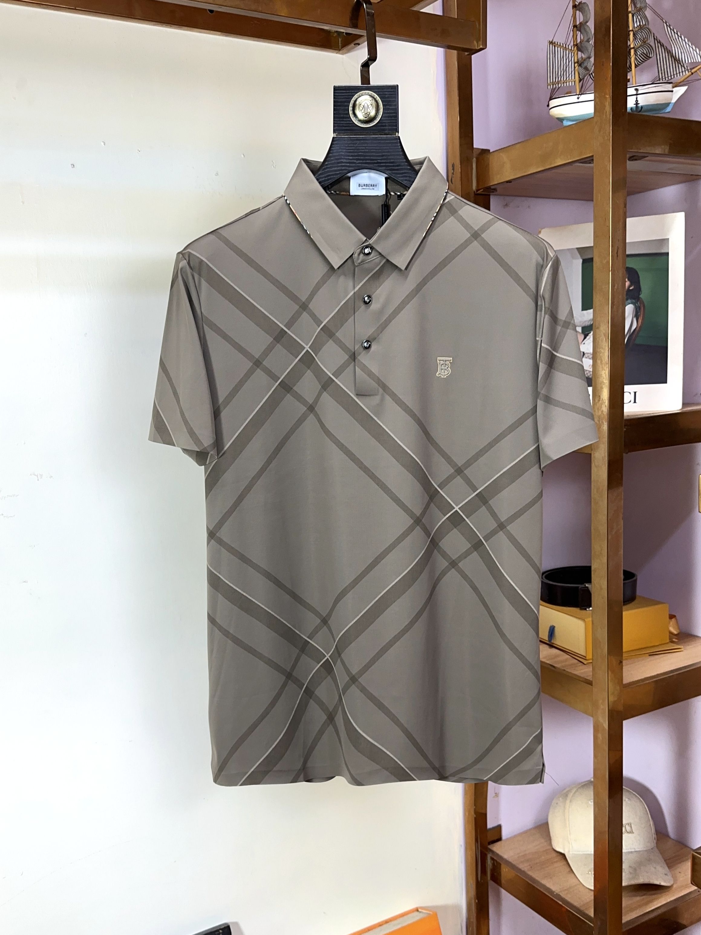  🌟 Burberry 巴宝莉 🔥 🔥胖哥福音4XL可穿200斤🔥全品全品相订单商务休闲翻领短袖 🔥 让