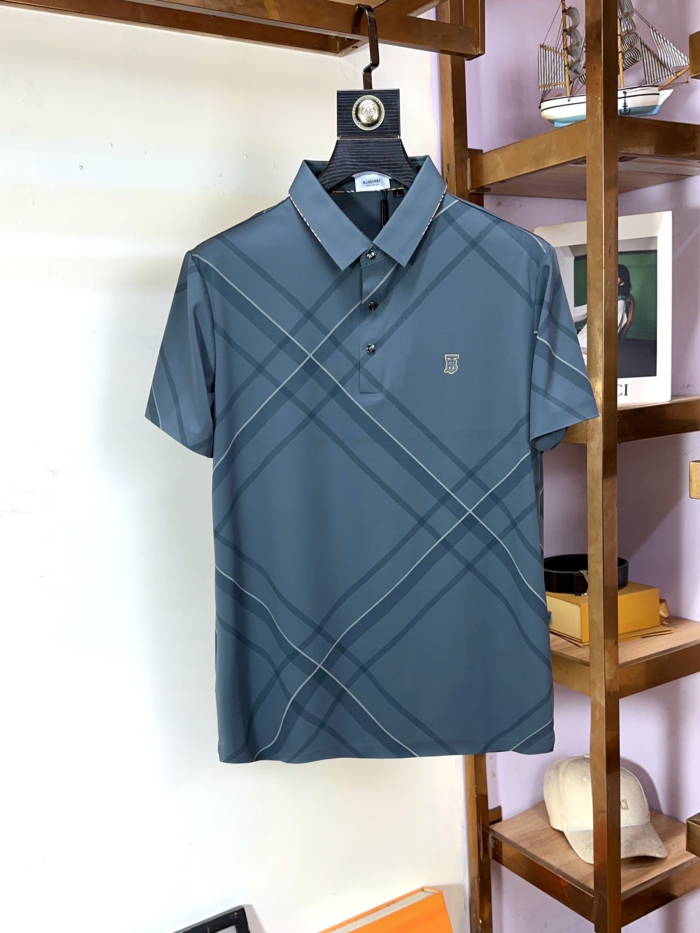  🌟 Burberry 巴宝莉 🔥 🔥胖哥福音4XL可穿200斤🔥全品全品相订单商务休闲翻领短袖 🔥 让