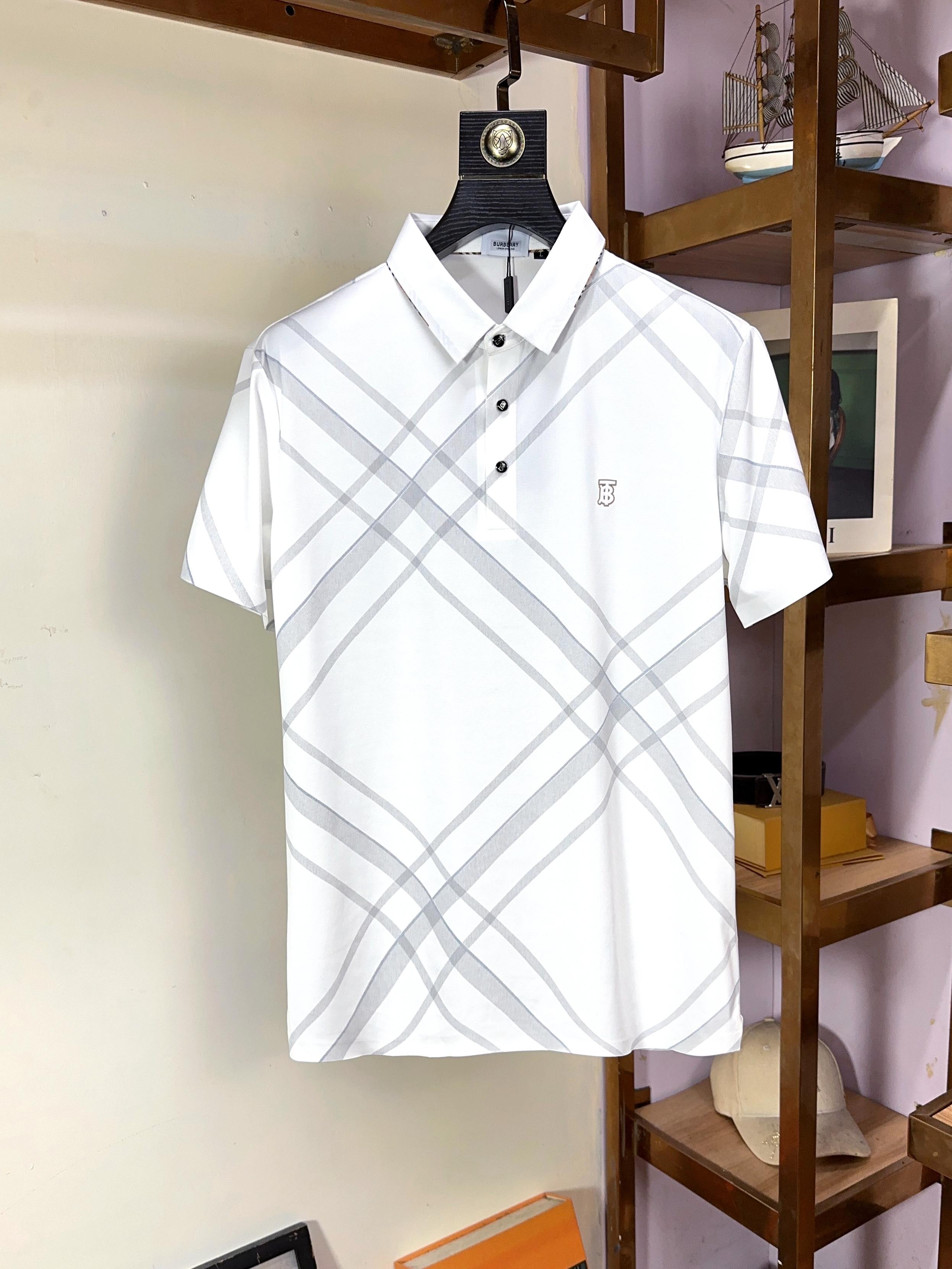  🌟 Burberry 巴宝莉 🔥 🔥胖哥福音4XL可穿200斤🔥全品全品相订单商务休闲翻领短袖 🔥 让