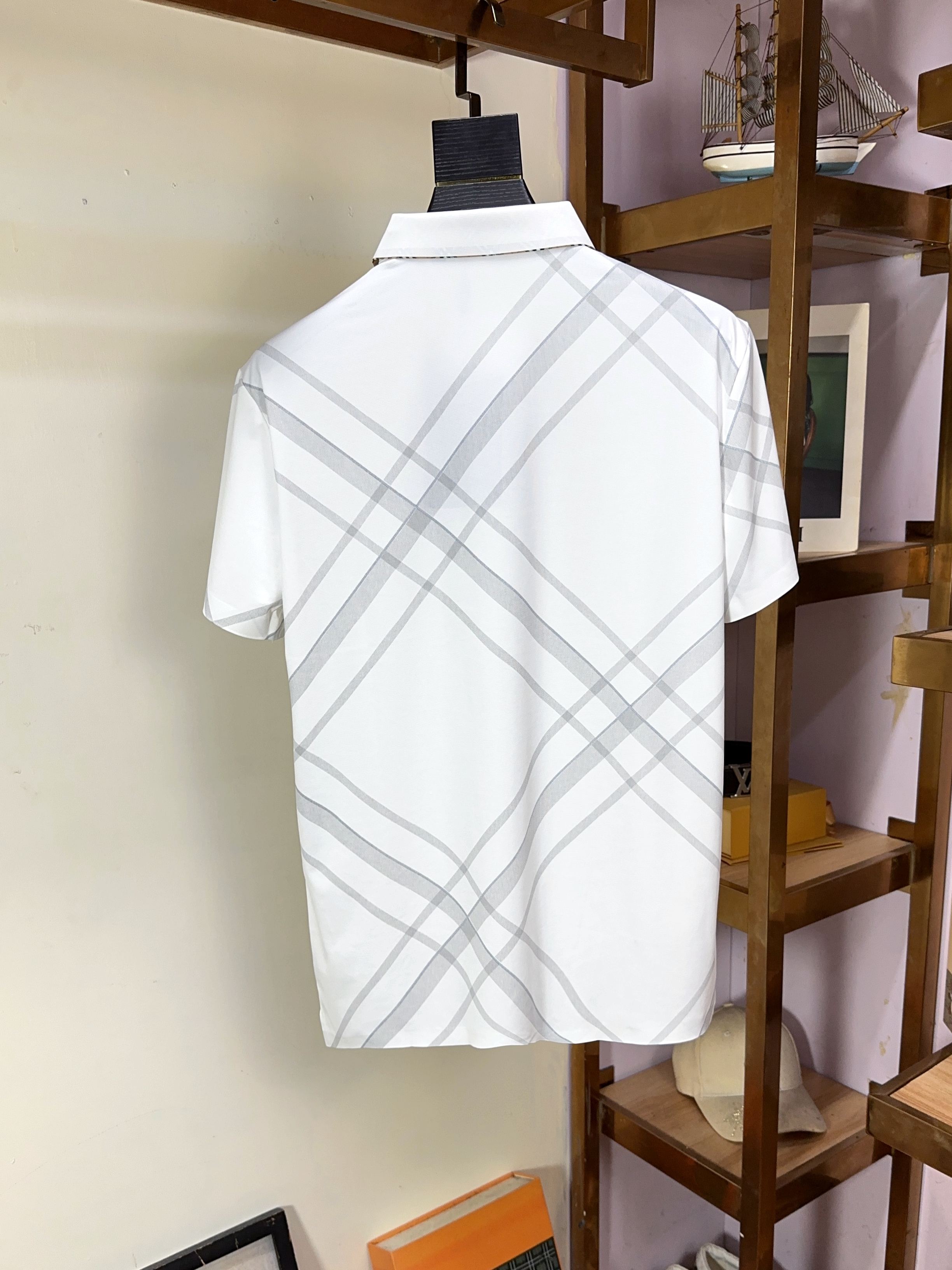  🌟 Burberry 巴宝莉 🔥 🔥胖哥福音4XL可穿200斤🔥全品全品相订单商务休闲翻领短袖 🔥 让