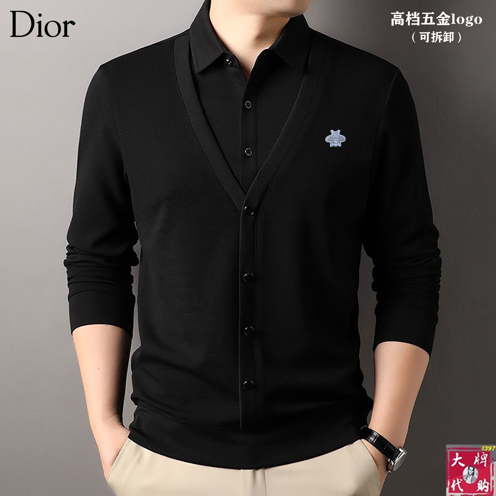  DIOR 迪奥 最新款专柜同款首发！高端时尚休闲假两件，超正版型上身瞬间变欧巴！😍，简约时尚的三维裁剪