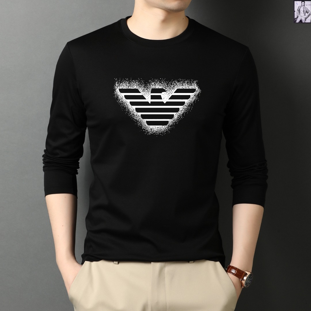 NO:119818,【Armani】New autumn and winter styles, high-end custom mercerized fabric long sleeves, the world's top men's clothing, simple and fashionable, calm and versatile, atmospheric and elegant, extremely comfortable and comfortable experience, high-end fabrics, bright colors, ultimate smooth touch, delicate and not easy to wrinkle, luxurious and noble, crisp and stylish, lock needles, high-density sewing, all details are meticulous!  Worth owning.  M-4xl can wear about 195 catties, armani, armani, alexander wang19860909【 Armani 阿玛尼】 秋冬季新款 高端定制丝光面料长袖 全球顶级男装,简约时尚,从容百搭,大气优雅 极度舒适体验 高端面料 色泽鲜艳 极致顺滑触感 细腻不易起皱 奢华高贵 挺括有型 锁针、高密度缝制,一切的细节处理一丝不苟！值得拥有．M-4xl 最大可穿195斤左右,,armani,armani,alexander wang,Men's clothing