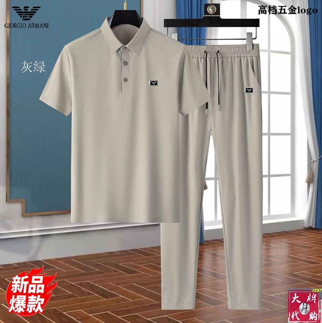 NO:520065,【Armani】New spring short-sleeved suit!  High-end fabric!  Exclusive first new product, the official website synchronizes the Milan catwalk model, the top quality goods in real life shooting, standard code number!  The latest top official website original list, a new experience, three-dimensional tailoring of the counter fabric, new hardware accessories, delicate and soft feel, comfortable and breathable upper body, big brand style, luxury and atmospheric, texture only imported from Italy customization, versatile style, not picky in people, fine workmanship and meticulous, no pressure to enter and exit the counter, absolutely worth a piece of good product!  M-4XL (can wear about 195 catties), armani, armani, T-shirt, alexander wang19860909【 Armani 阿玛尼】春季新款短袖套装！高端面料！独家首发新品 ,官网同步米兰走秀款 实物拍摄顶级好货 标准码数！最新顶尖官网原单,全新体验 专柜面料立体剪裁 全新五金配件、手感细腻柔软 上身舒适透气 大牌风范 奢华大气 进口意大利定制才有的质感 百搭款式 穿着不挑人 ,做工精细一丝不苟 ,出入专柜无压力 绝对值得人手一件的好货！码数M-4XL（可穿195斤左右）,,armani,armani,T-shirt,alexander wang,Men's clothing