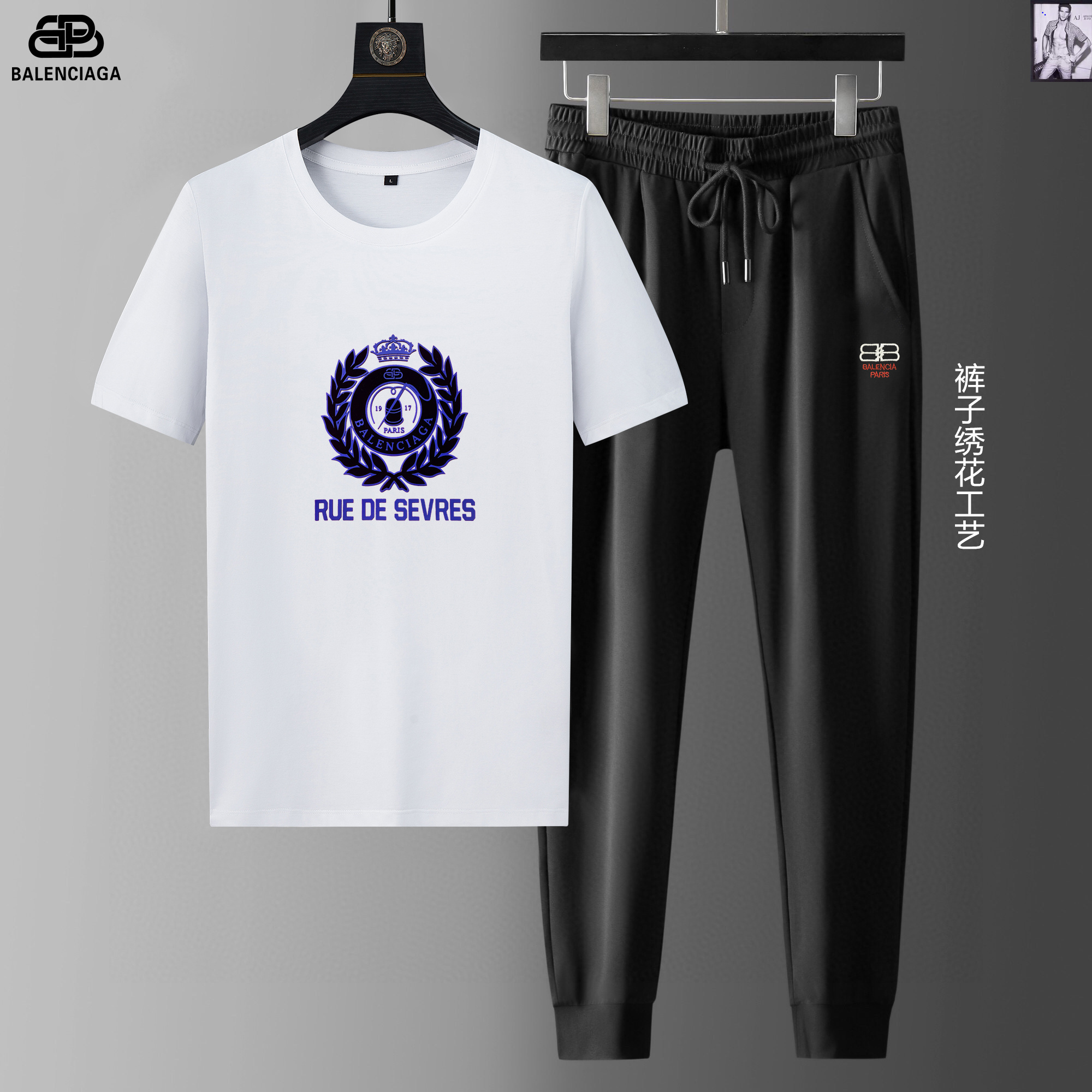 NO:460663,【Balenciaga】New summer set!  High-end custom fabrics!  Exclusive first new product, the official website synchronizes the Milan catwalk model, and the physical shot is the standard number of top-quality goods!  The latest top official website original list, a new experience, three-dimensional fabric tailoring, new hardware accessories, delicate and soft feel, comfortable and breathable upper body, big brand style, luxury and atmospheric, texture only imported from Italy customization, versatile style, not picky to wear, meticulous workmanship, no pressure to go in and out, absolutely a good product worth everyone!  Code number M-4XL, balenciaga, balenciaga, alexander wang19860909【 Balenciaga 巴黎世家】夏季新款套装！高端定制面料！独家首发新品 ,官网同步米兰走秀款 实物拍摄顶级好货标准码数！最新顶尖官网原单,全新体验 面料立体剪裁 全新五金配件、手感细腻柔软 上身舒适透气 大牌风范 奢华大气 进口意大利定制才有的质感 百搭款式 穿着不挑人 ,做工精细一丝不苟 ,出入无压力 绝对值得人手一件的好货！码数M-4XL,,balenciaga,balenciaga,alexander wang,Men's clothing