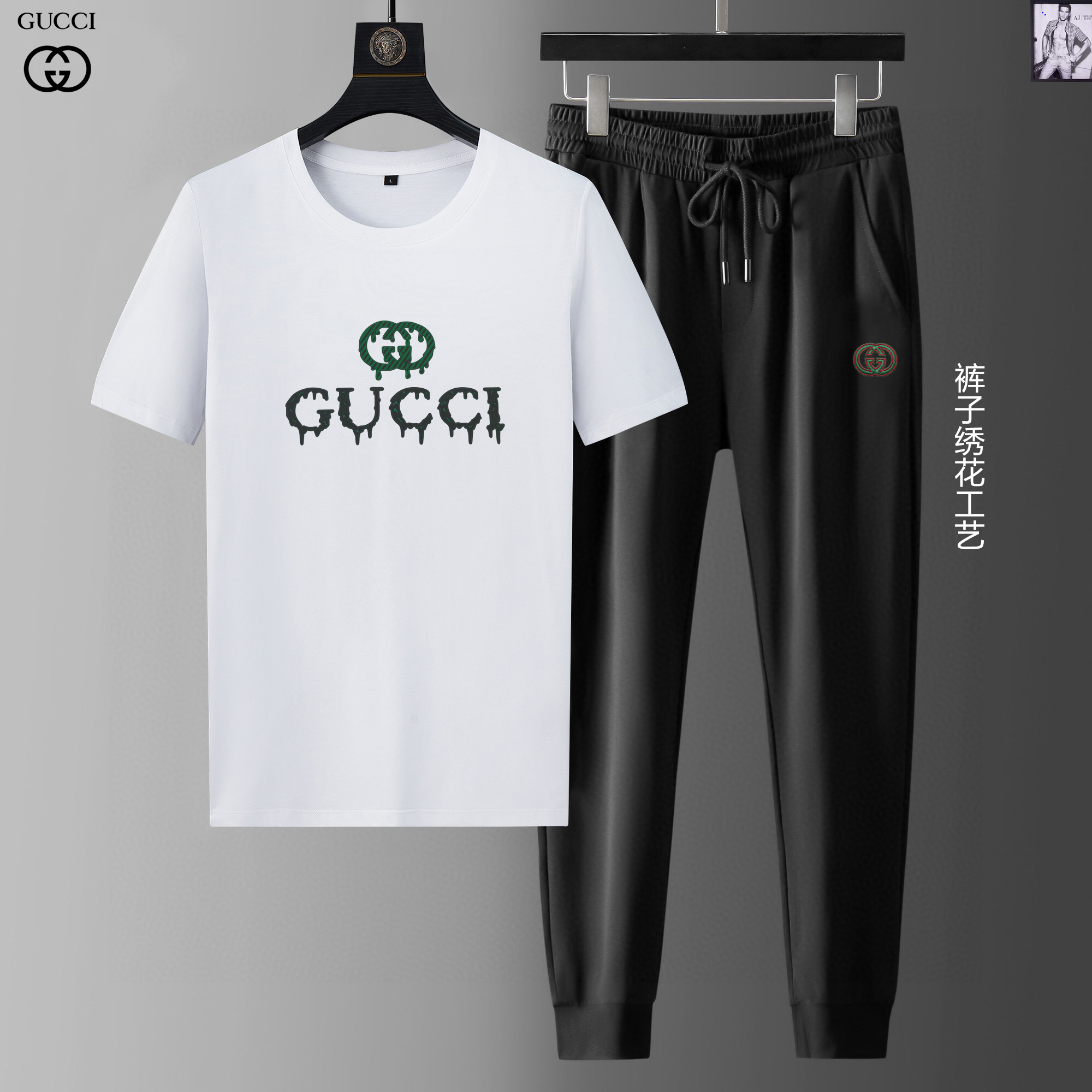 NO:481246,【Gucci】New Summer Set!  High-end custom fabrics!  Exclusive first new product, the official website synchronizes the Milan catwalk model, and the physical shot is the standard number of top-quality goods!  The latest top official website original list, a new experience, three-dimensional fabric tailoring, new hardware accessories, delicate and soft feel, comfortable and breathable upper body, big brand style, luxury and atmospheric, texture only imported from Italy customization, versatile style, not picky to wear, meticulous workmanship, no pressure to go in and out, absolutely a good product worth everyone!  Code number M-4XL, gucci, alexander wang19860909【 Gucci 古奇】夏季新款套装！高端定制面料！独家首发新品 ,官网同步米兰走秀款 实物拍摄顶级好货标准码数！最新顶尖官网原单,全新体验 面料立体剪裁 全新五金配件、手感细腻柔软 上身舒适透气 大牌风范 奢华大气 进口意大利定制才有的质感 百搭款式 穿着不挑人 ,做工精细一丝不苟 ,出入无压力 绝对值得人手一件的好货！码数M-4XL,,gucci,alexander wang,Men's clothing