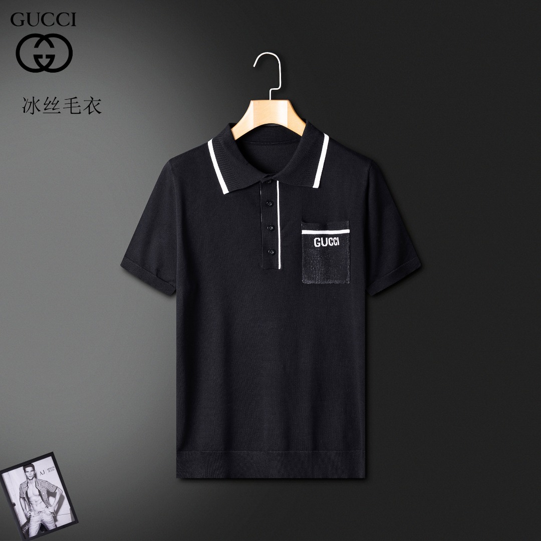 NO:489308,GUCCI new men's short-sleeved sweater ice silk sweater, super classic design. Simple and without any unnecessary cumbersome feeling. This model is an indispensable versatile item for men in summer. Made of high-quality Australian wool, it is super comfortable to wear, the fabric is textured, avant-garde and practical. Exquisite and perfect craftsmanship. The latest official website design, a classic work of the fashion and casual series. The main feature!  M-3XL (maximum wearable about 190 catties), gucci, sweaters, T-shirt, alexander wang19860909GUCCI 古奇 新款男装短袖毛衣冰丝针织衫,超经典设计.简约没有任何多余累赘感.本款是男士夏季不可缺少的一件百搭单品.采用澳洲优质羊毛制作而成,穿身上超级舒适,面料有质感,前卫又实穿.精致完美工艺 最新官网设计 时尚休闲系列的经典之作 主打！M-3XL（最大可穿190斤左右）,,gucci,sweaters,T-shirt,alexander wang,Men's clothing