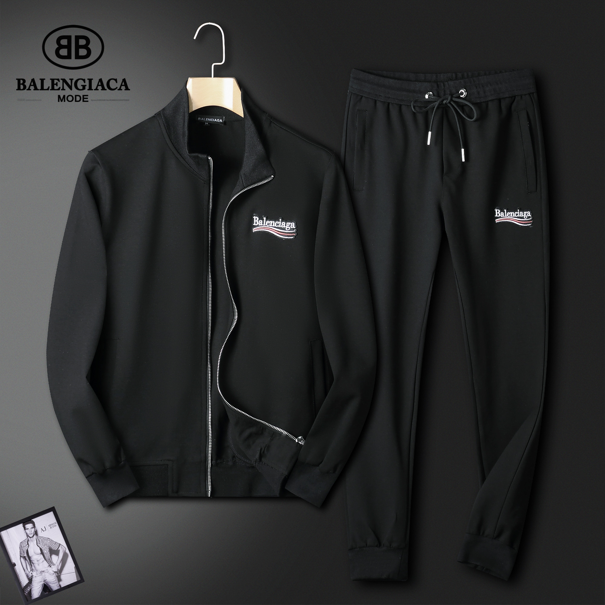 NO:601048,[balenciaga] New autumn and winter suits!  High-end custom fabrics!  Exclusive first launch of new products, official website synchronized with Milan catwalk models, real photos of top quality products (176 130 catties, wearing L) standard size!  The latest top official website original order, a new experience, three-dimensional tailoring of fabrics, new hardware accessories, delicate and soft feel, comfortable and breathable upper body, big-brand style, luxurious atmosphere, texture only imported from Italy, versatile style, easy to wear, meticulous workmanship, no pressure to get in and out. It is definitely worth buying one of these products!  Size M-4XL (can wear about 190 pounds),,balenciaga,balenciaga,alexander wang19860909【 balenciaga 巴黎世家】秋冬季新款套装！高端定制面料！独家首发新品 ,官网同步米兰走秀款 实物拍摄顶级好货（176 130斤穿L）标准码数！最新顶尖官网原单,全新体验 面料立体剪裁 全新五金配件、手感细腻柔软 上身舒适透气 大牌风范 奢华大气 进口意大利定制才有的质感 百搭款式 穿着不挑人 ,做工精细一丝不苟 ,出入无压力 绝对值得人手一件的好货！码数M-4XL（可穿190斤左右）,,balenciaga,balenciaga,alexander wang,Men's clothing