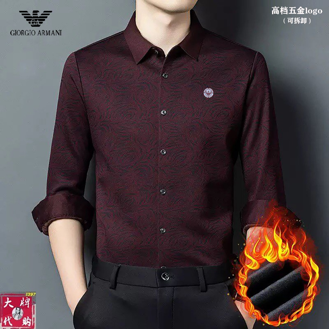 NO:644915,[Armani] New long-sleeved velvet shirt for autumn and winter, classic catwalk style, customized high-end fabrics, advanced customization, luxurious and ultimate kingly style, handsome enough!  Perfect details, exquisite texture, extraordinary quality, long-lasting wear and not easy to deform. Sizes M-4XL can wear about 195 pounds. Please state your height and weight when placing an order!  ,,armani,armani,shirts,alexander wang19860909【Armani 阿玛尼】 秋冬季新款长袖加绒衬衫 经典走秀款订制高档面料 高级定制 奢华极致王者风范 足够的帅气！完美细节 质感细腻 品质超凡 久穿而不易变形 尺码M-4XL 可穿195斤左右 下单请报身高体重！,,armani,armani,shirts,alexander wang,Men's clothing
